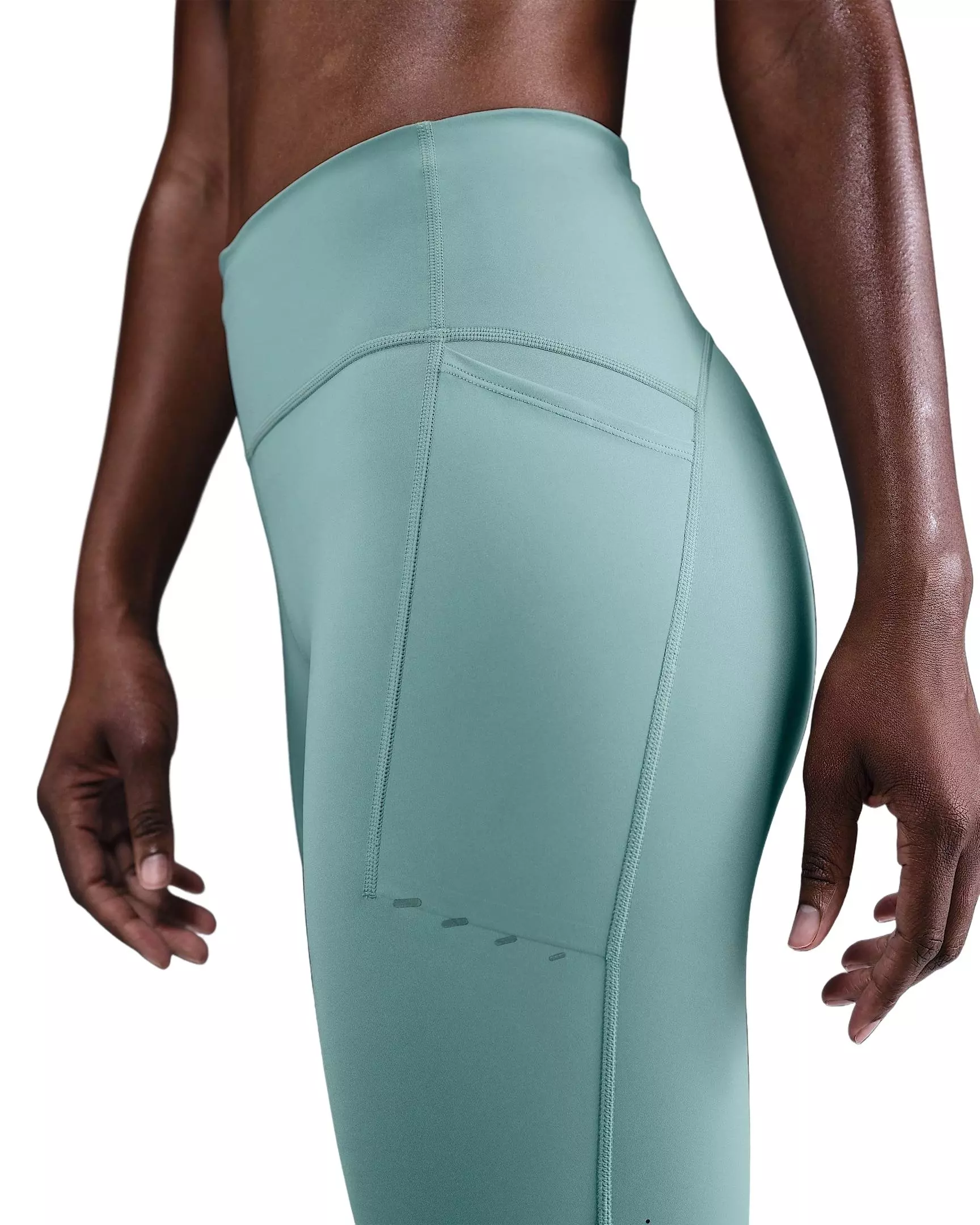 Nike Women's Swift High-Waisted 7/8 Running Leggings with Pockets -Green - GREEN