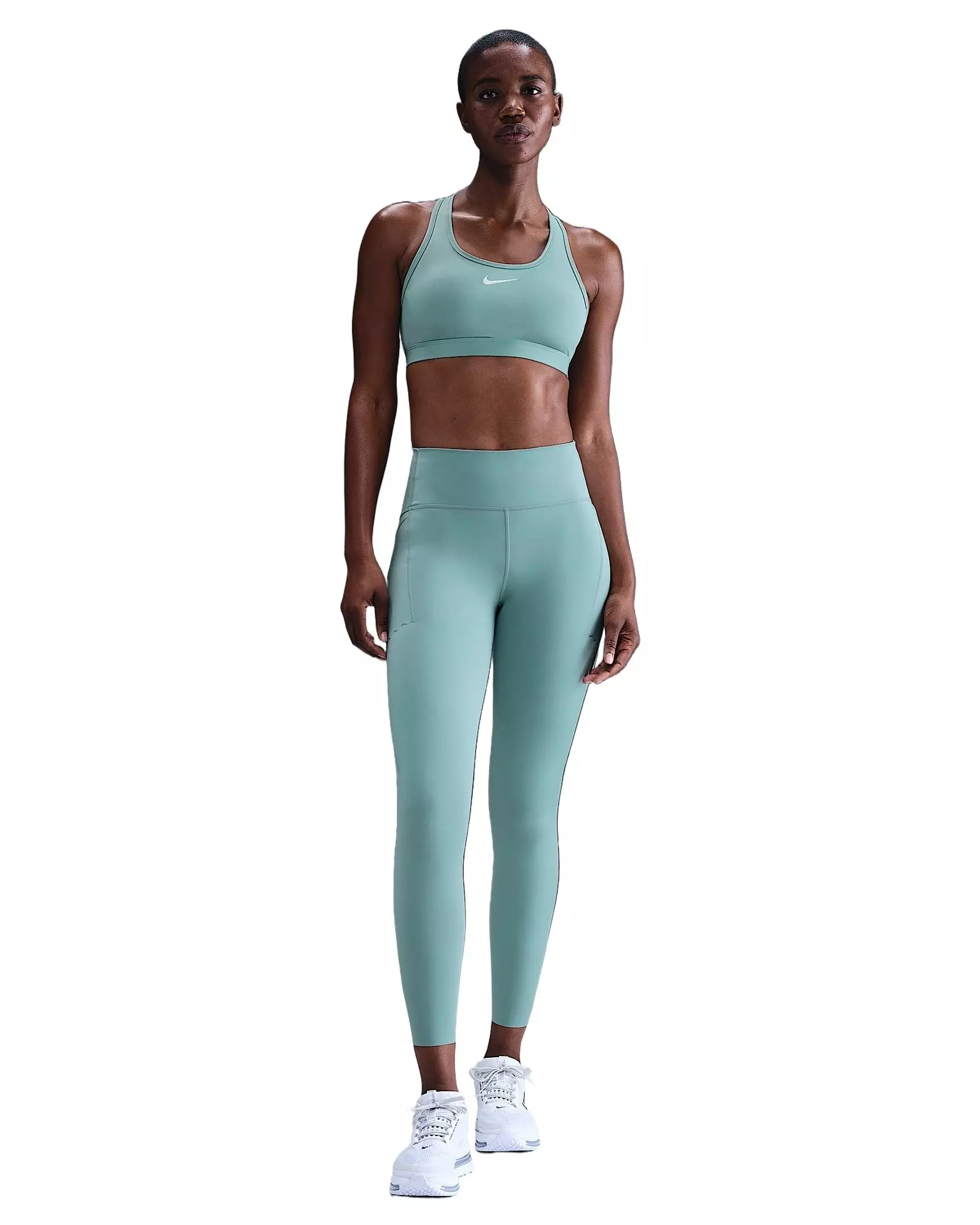Nike Women's Swift High-Waisted 7/8 Running Leggings with Pockets - Green - GREEN