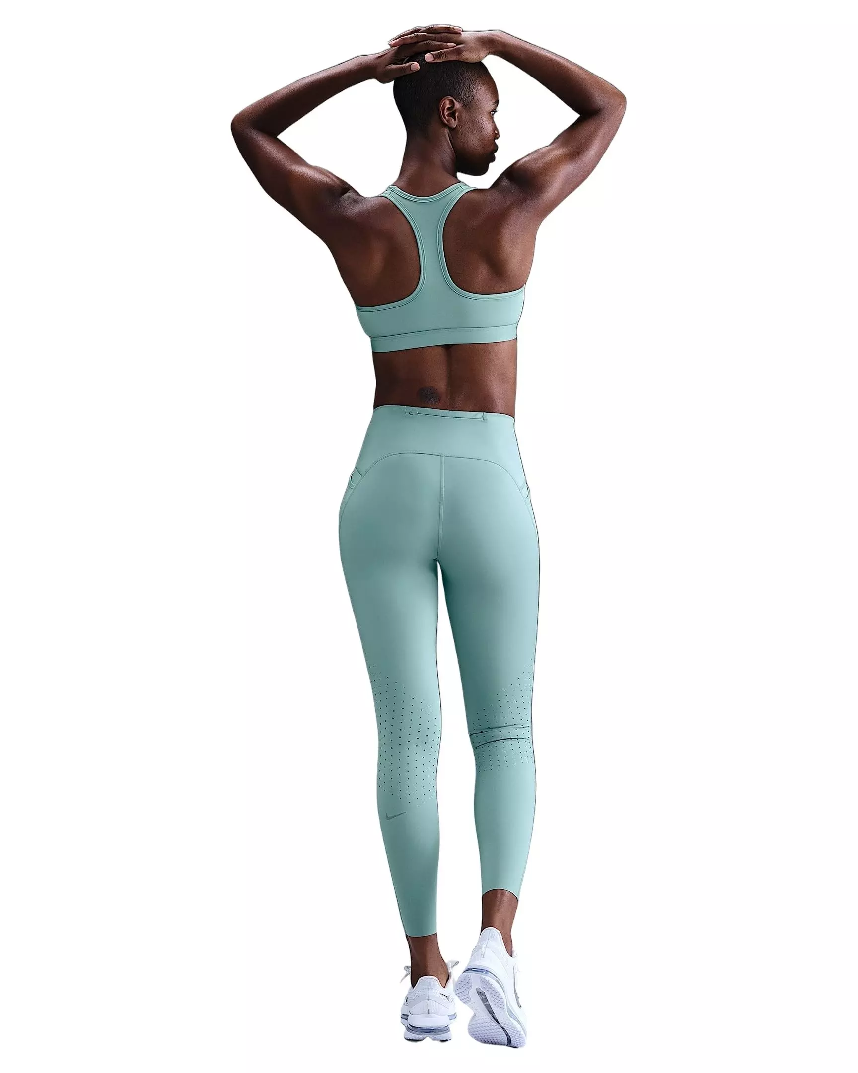 Nike Women's Swift High-Waisted 7/8 Running Leggings with Pockets - Green - GREEN