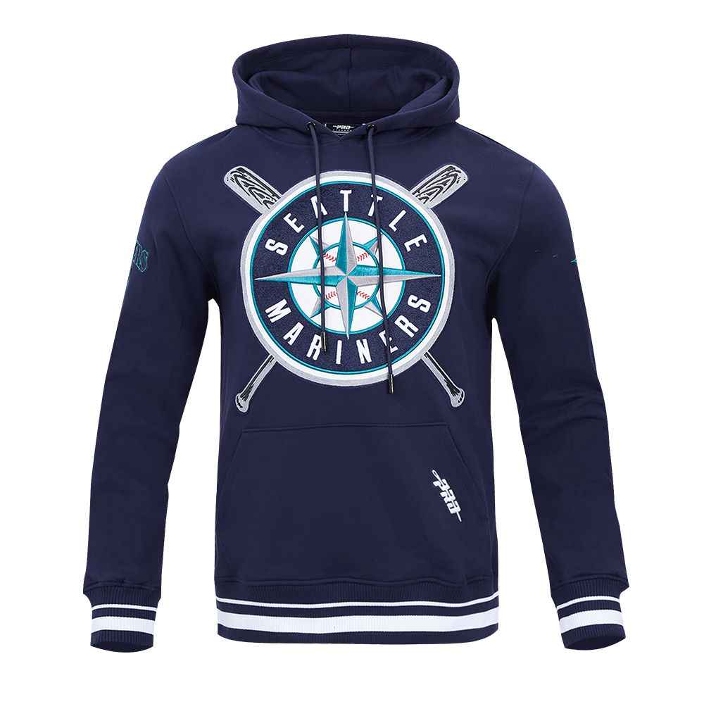 Pro Standard Men's MLB Seattle Mariners Mashup Rib PO Hoodie - Navy - NAVY Thumbnail View 1