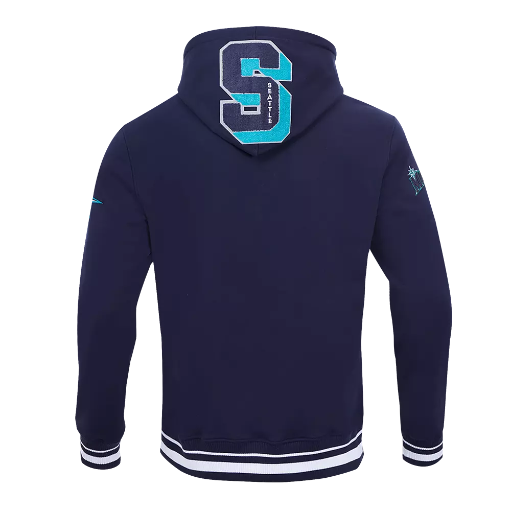 Pro Standard Men's MLB Seattle Mariners Mashup Rib PO Hoodie -Navy - NAVY