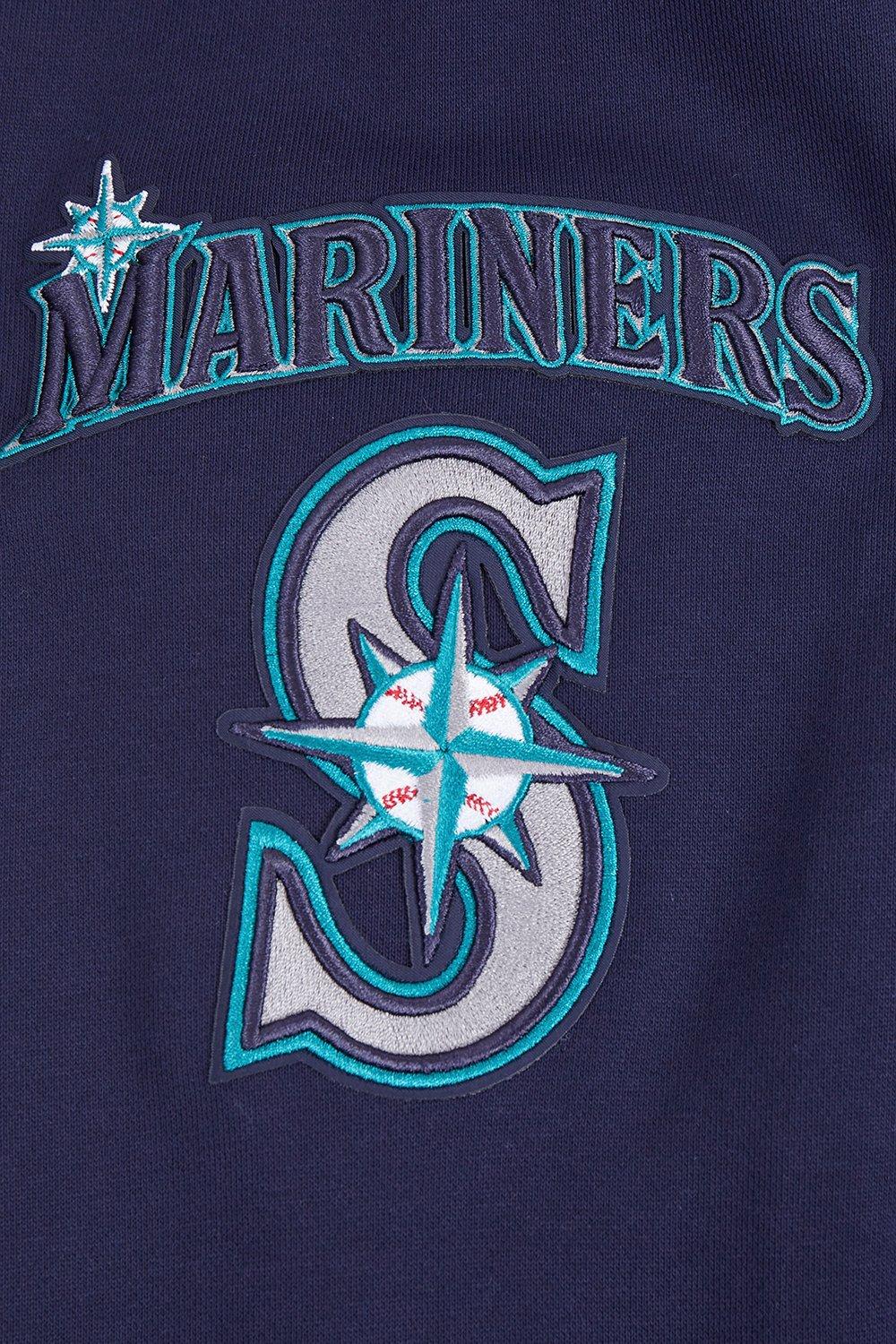 Pro Standard Men's MLB Seattle Mariners Mashup Rib PO Hoodie - Navy - NAVY Thumbnail View 6