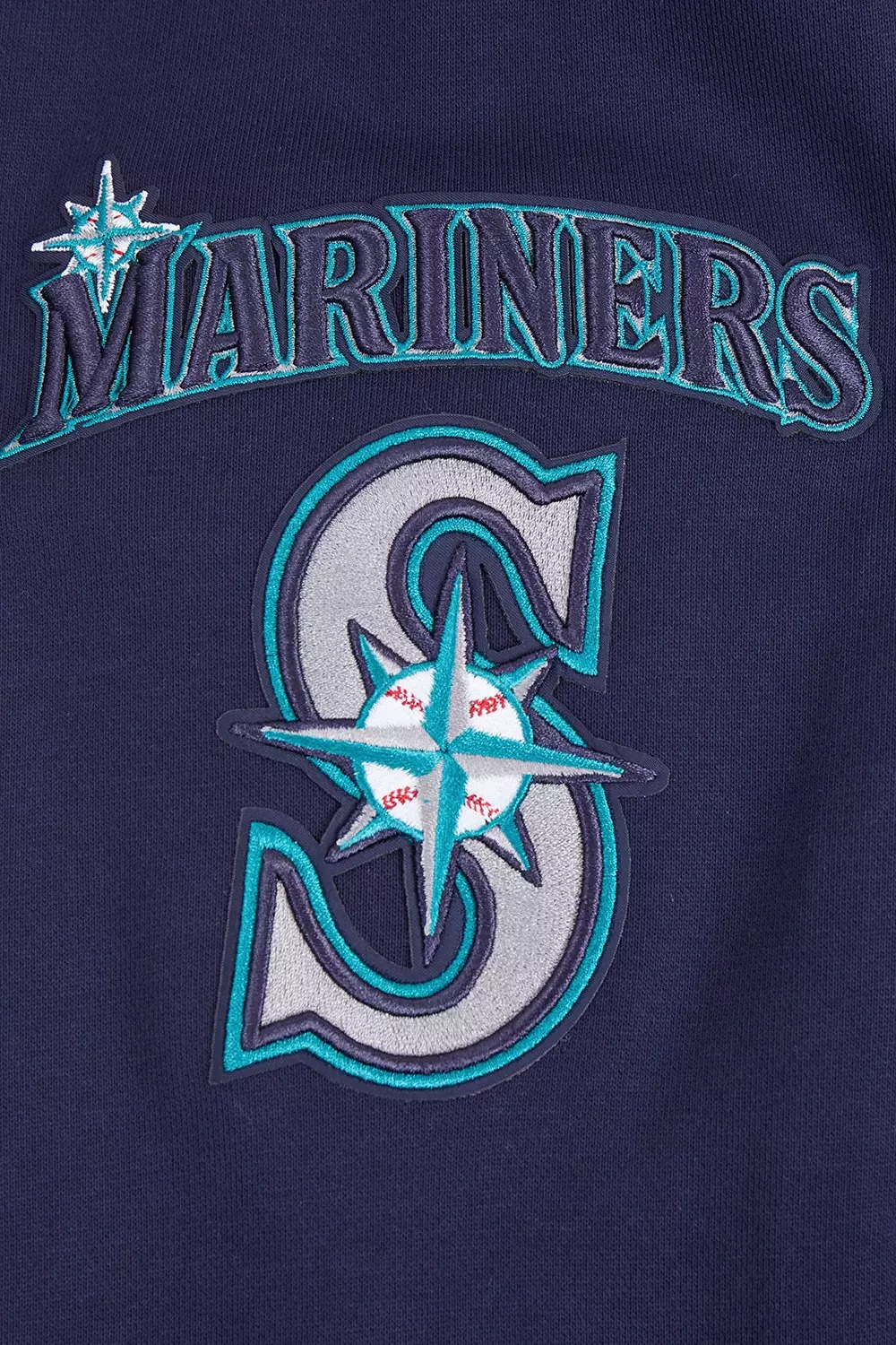 Pro Standard Men's MLB Seattle Mariners Mashup Rib PO Hoodie -Navy - NAVY