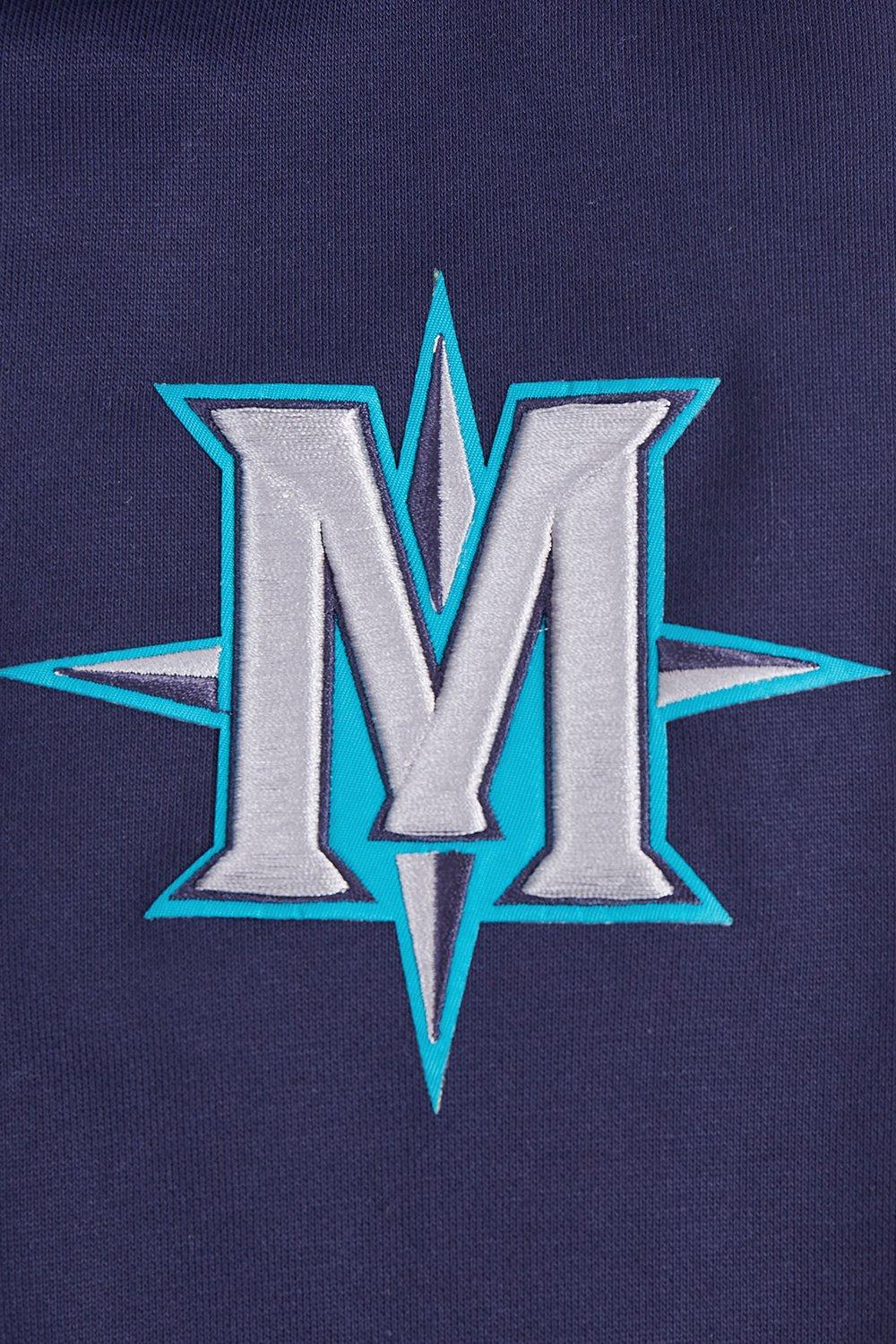Pro Standard Men's MLB Seattle Mariners Mashup Rib PO Hoodie - Navy - NAVY Thumbnail View 7