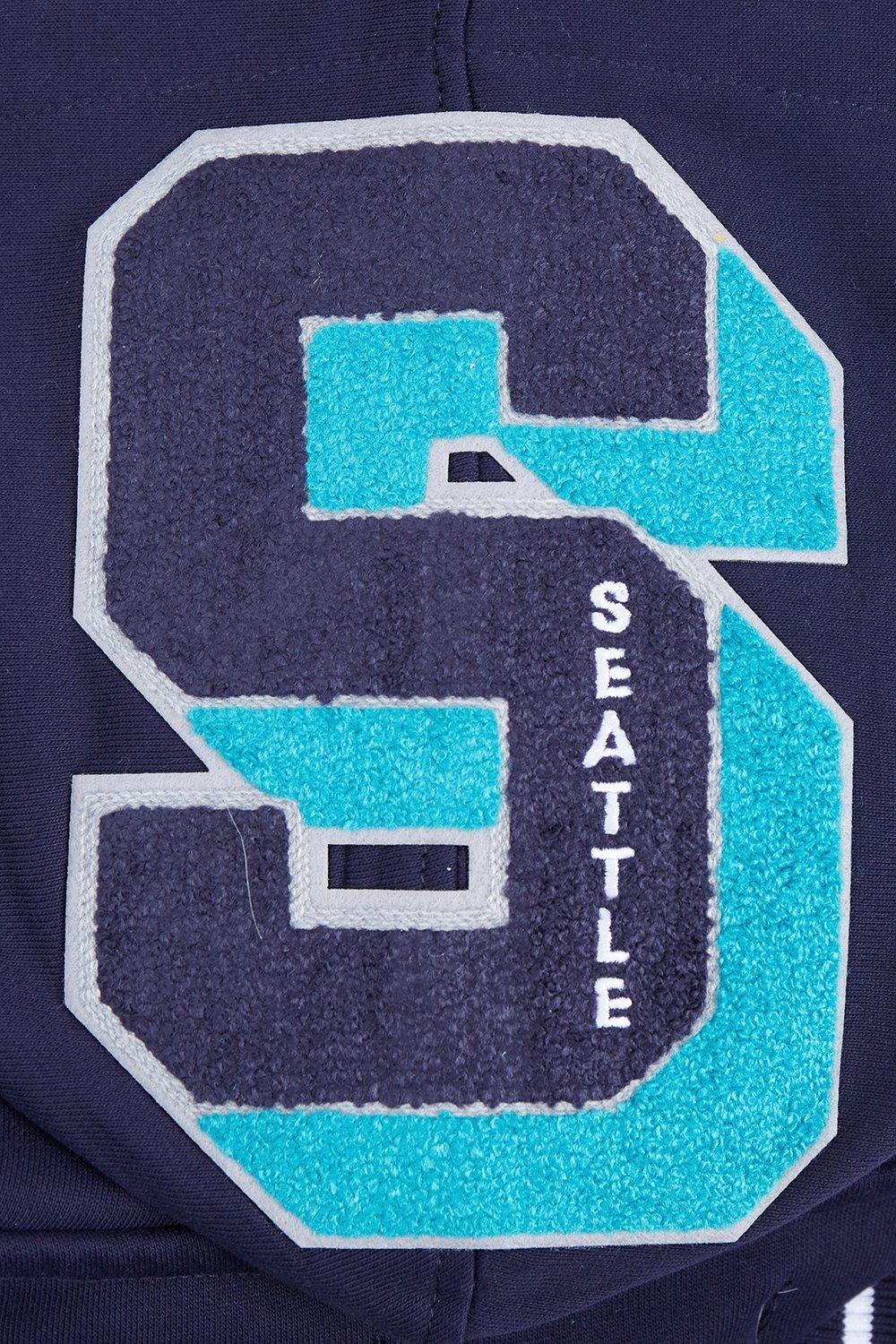 Pro Standard Men's MLB Seattle Mariners Mashup Rib PO Hoodie -Navy - NAVY Thumbnail View 8