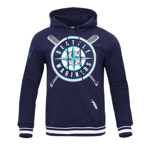 Pro Standard Men's MLB Seattle Mariners Mashup Rib PO Hoodie -Navy