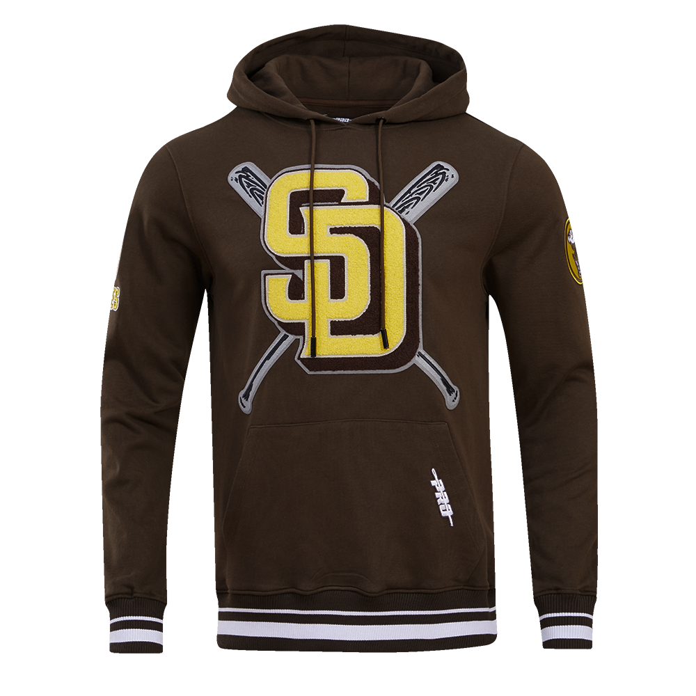 Pro Standard Men's MLB San Diego Padres Mashup Rib PO Hoodie - Brown - BROWN Thumbnail View 1