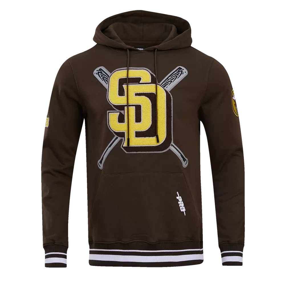 Pro Standard Men's MLB San Diego Padres Mashup Rib PO Hoodie - Brown - BROWN