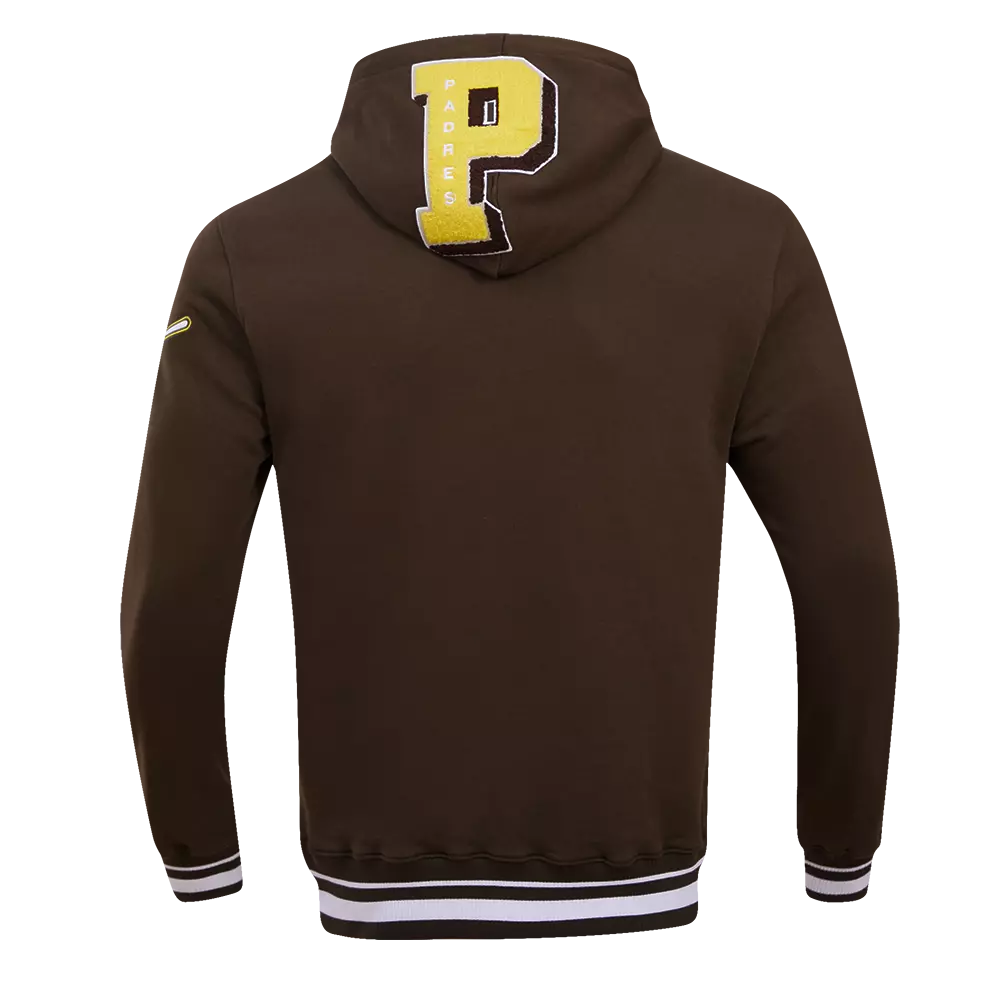 Pro Standard Men's MLB San Diego Padres Mashup Rib PO Hoodie -Brown - BROWN