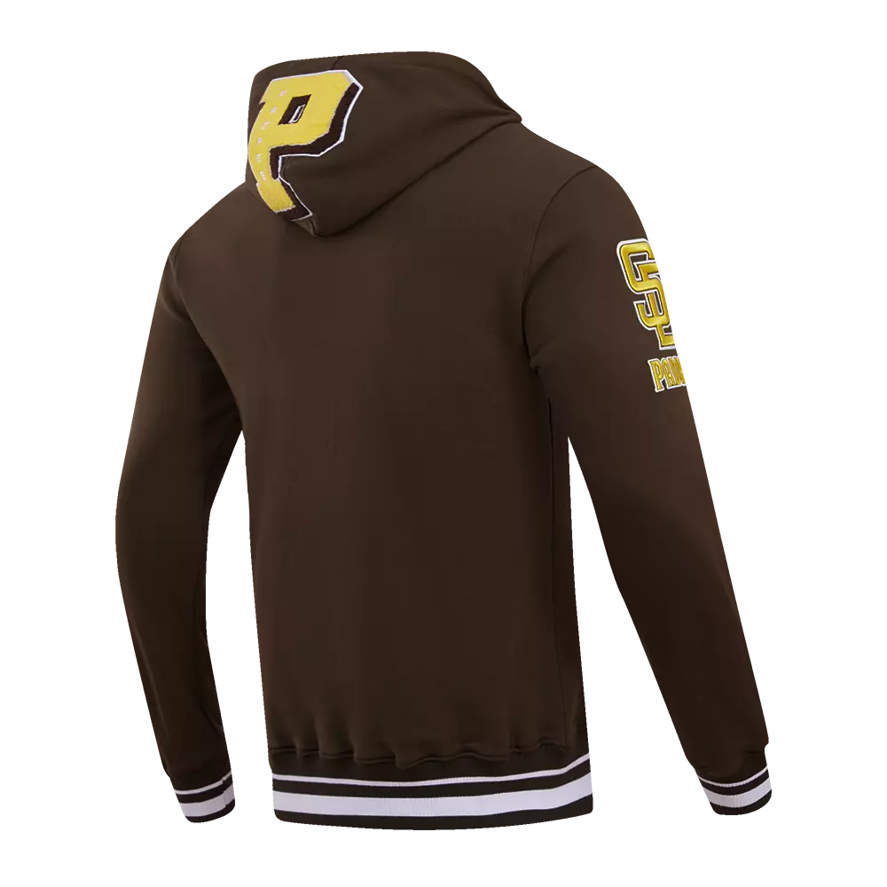Pro Standard Men's MLB San Diego Padres Mashup Rib PO Hoodie - Brown - BROWN