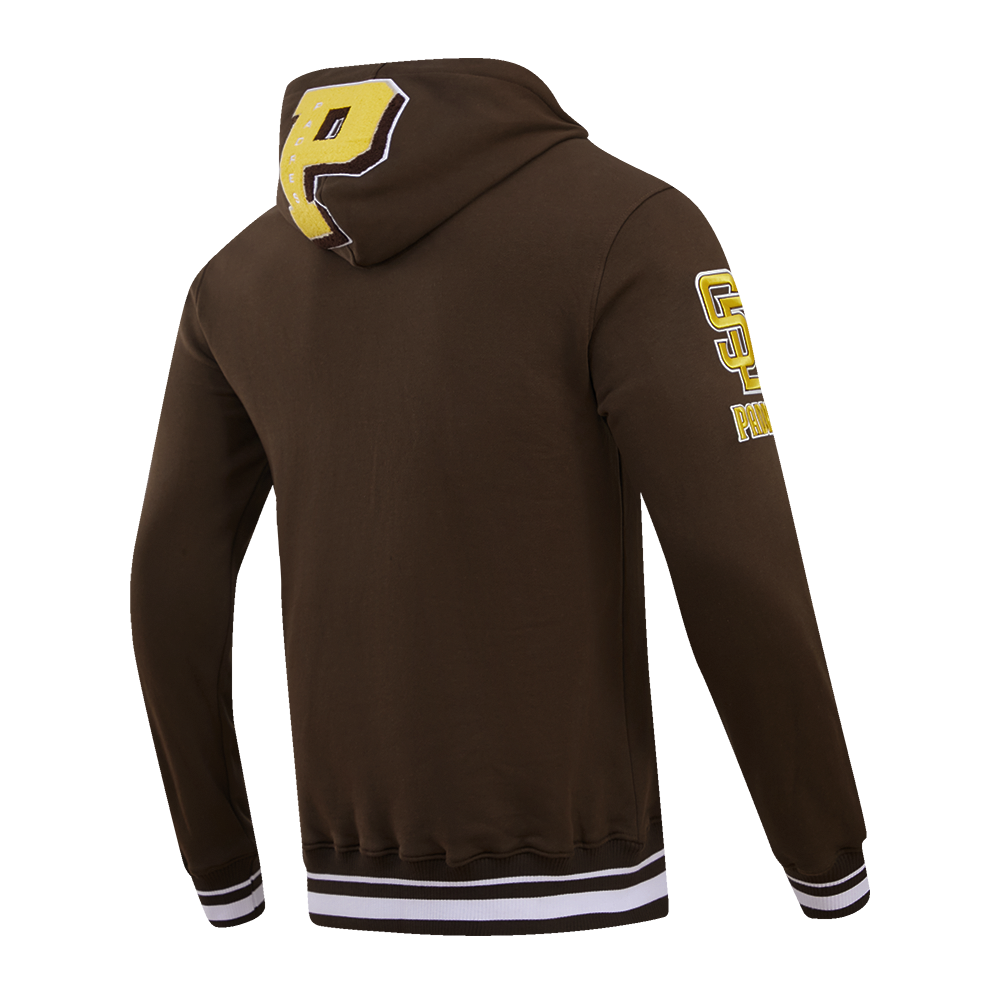Pro Standard Men's MLB San Diego Padres Mashup Rib PO Hoodie -Brown - BROWN Thumbnail View 4