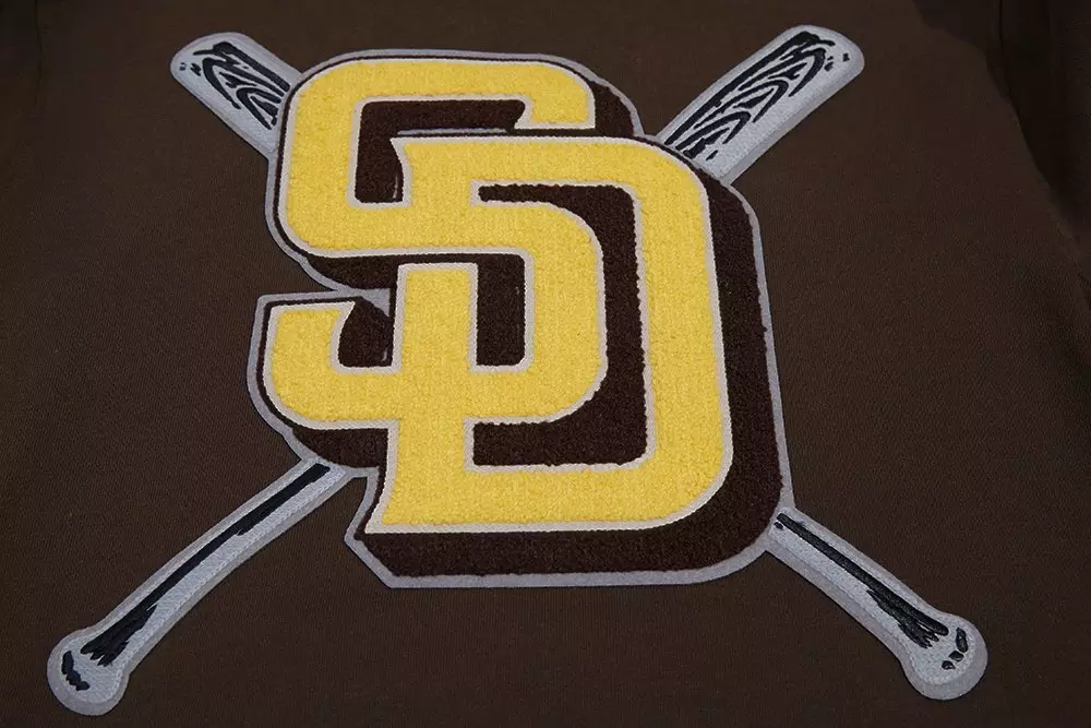 Pro Standard Men's MLB San Diego Padres Mashup Rib PO Hoodie - Brown - BROWN