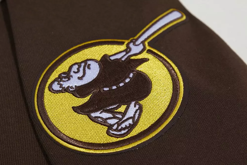 Pro Standard Men's MLB San Diego Padres Mashup Rib PO Hoodie -Brown - BROWN