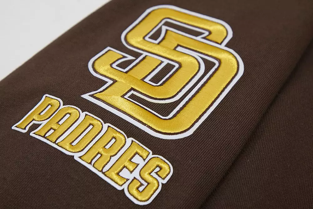 Pro Standard Men's MLB San Diego Padres Mashup Rib PO Hoodie -Brown - BROWN