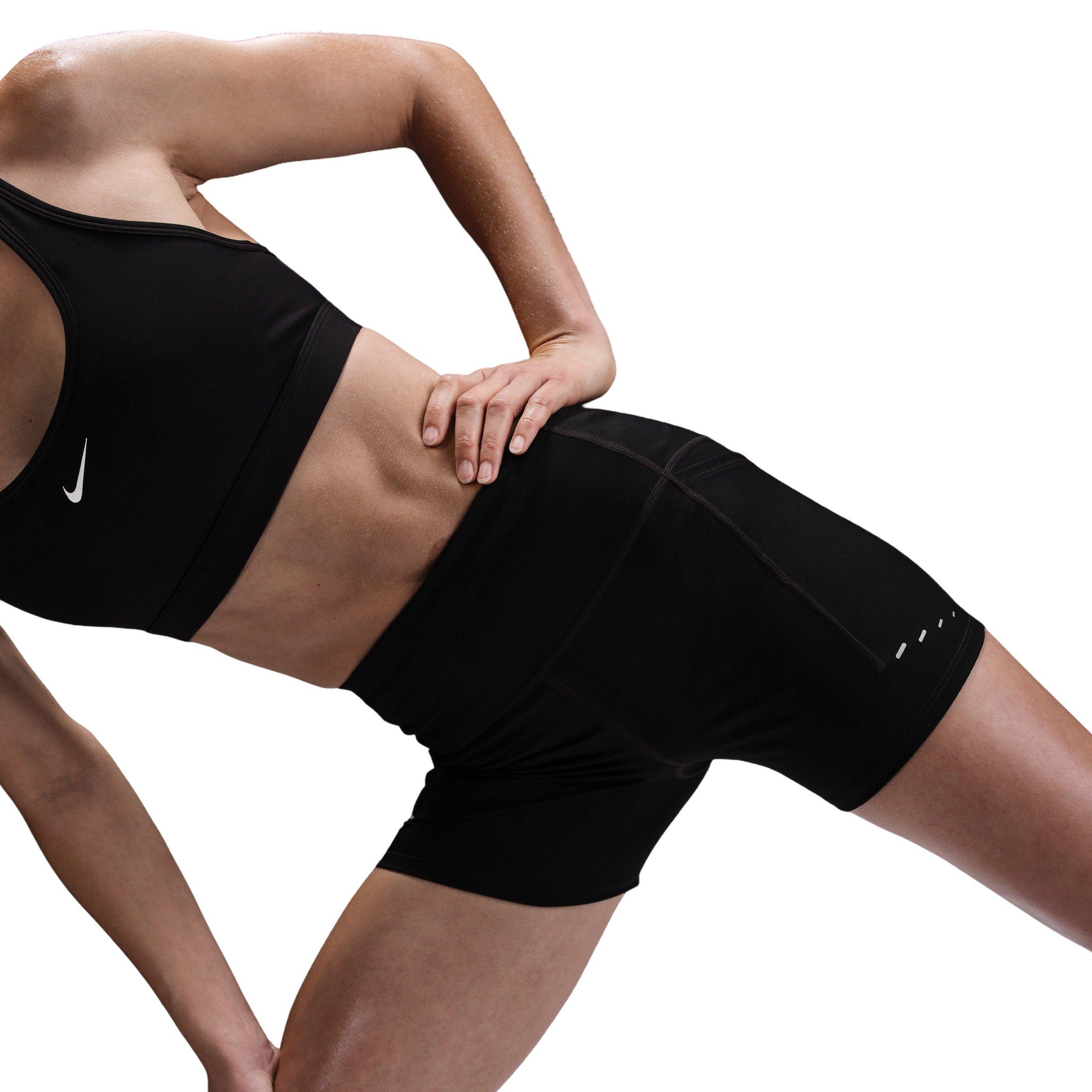 Nike Women's Swift High-Waisted 4" Tight Running Shorts with Pockets -Black - BLACK Thumbnail View 3