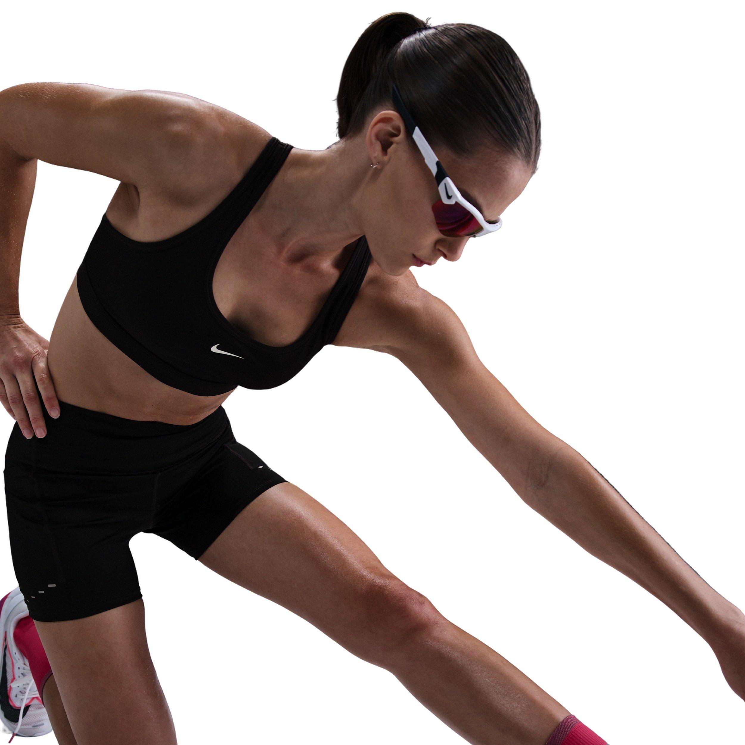 Nike Women's Swift High-Waisted 4" Tight Running Shorts with Pockets -Black - BLACK Thumbnail View 5