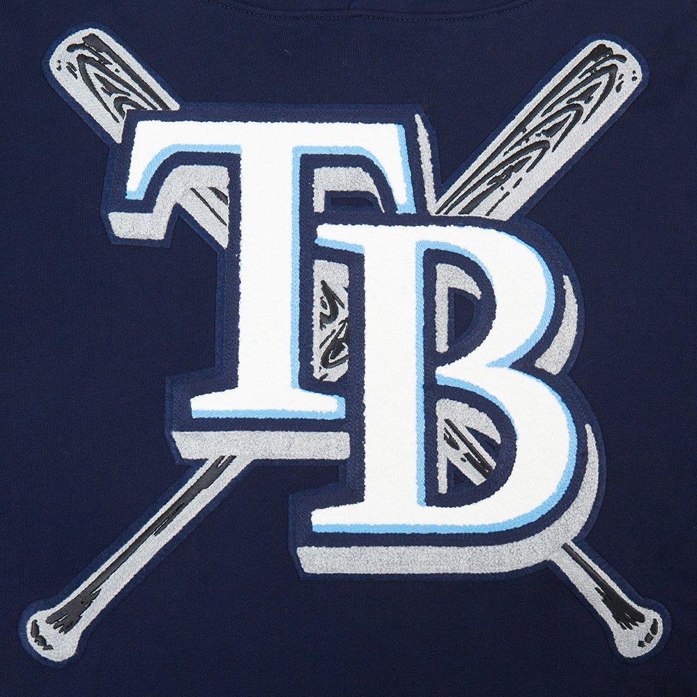 Pro Standard Men's MLB Tampa Bay Rays Mashup Rib PO Hoodie -Navy - NAVY Thumbnail View 5