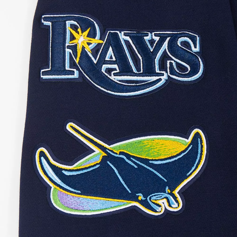 Pro Standard Men's MLB Tampa Bay Rays Mashup Rib PO Hoodie -Navy - NAVY