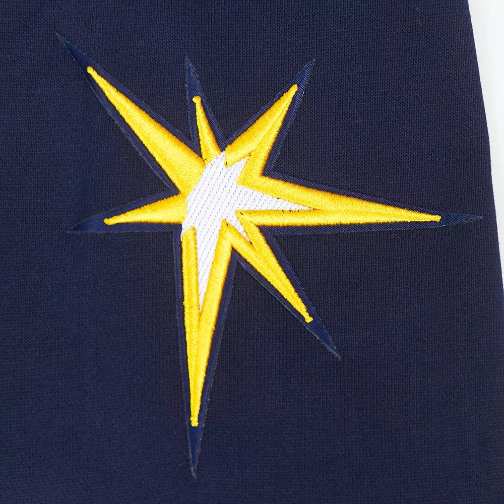 Pro Standard Men's MLB Tampa Bay Rays Mashup Rib PO Hoodie -Navy - NAVY