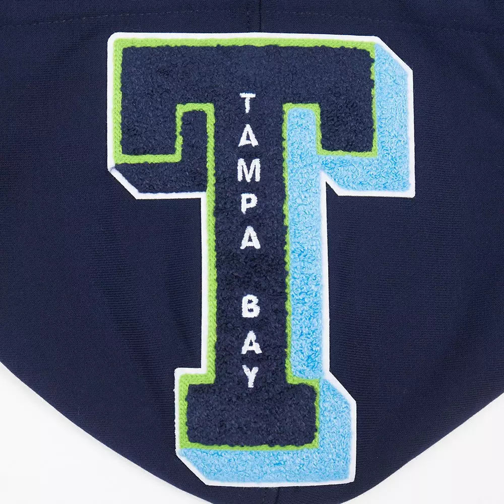Pro Standard Men's MLB Tampa Bay Rays Mashup Rib Pullover Hoodie - Navy - NAVY