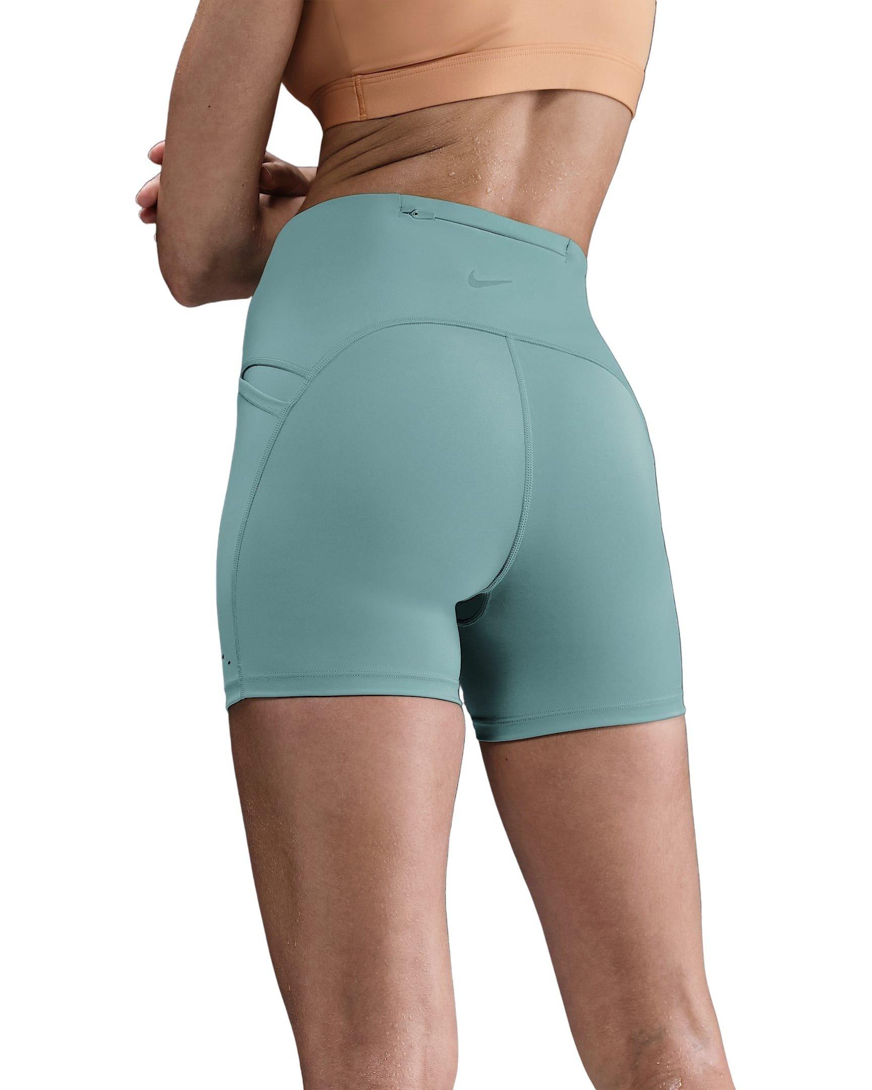 Nike Women's Swift High-Waisted 4" Tight Running Shorts with Pockets -Green - GREEN Thumbnail View 2