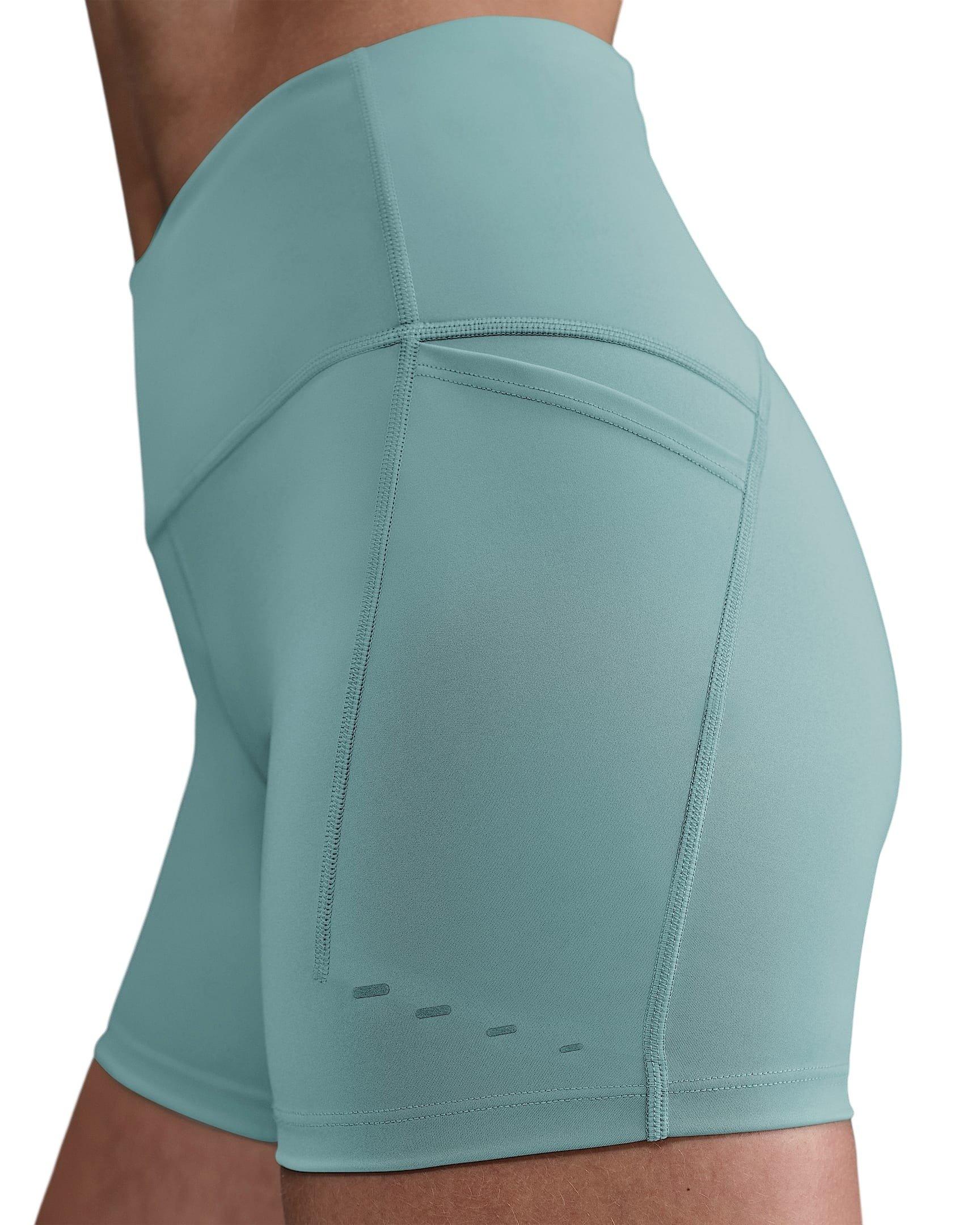 Nike Women's Swift High-Waisted 4" Tight Running Shorts with Pockets -Green - GREEN Thumbnail View 4