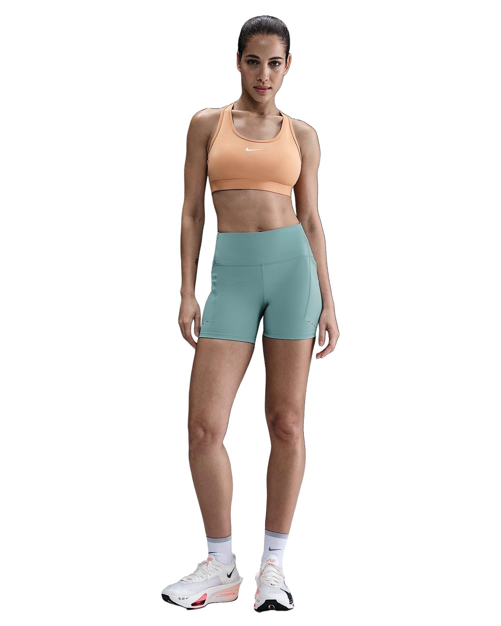 Nike Women's Swift High-Waisted 4" Tight Running Shorts with Pockets -Green - GREEN Thumbnail View 5