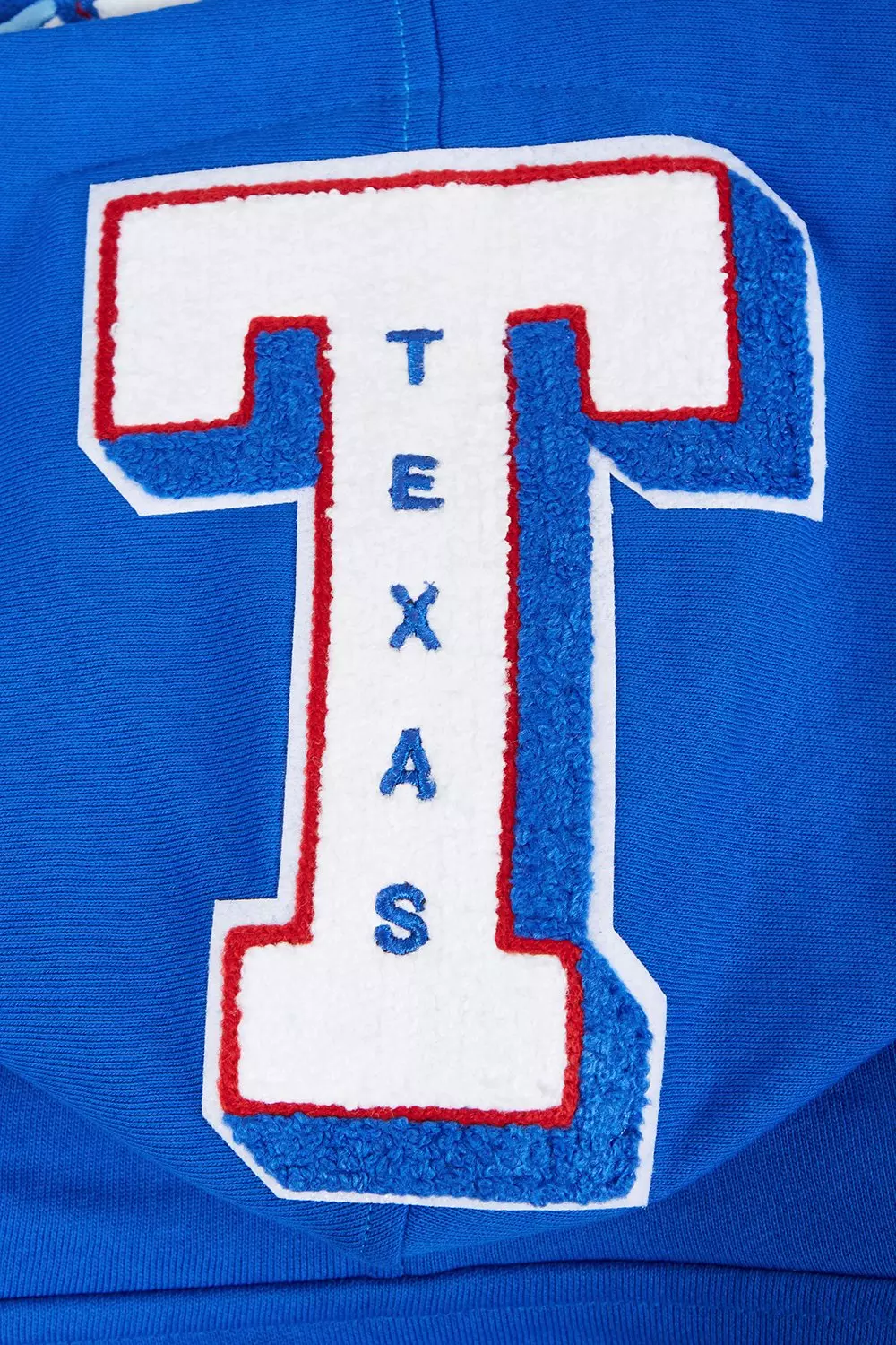 Pro Standard Men's MLB Texas Rangers Mashup Rib PO Hoodie -Blue/Red - BLUE/RED