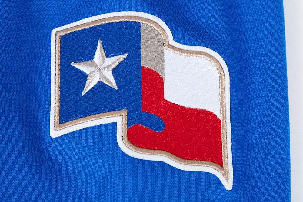 Pro Standard Men's MLB Texas Rangers Mashup Rib PO Hoodie -Blue/Red - BLUE/RED Thumbnail View 8