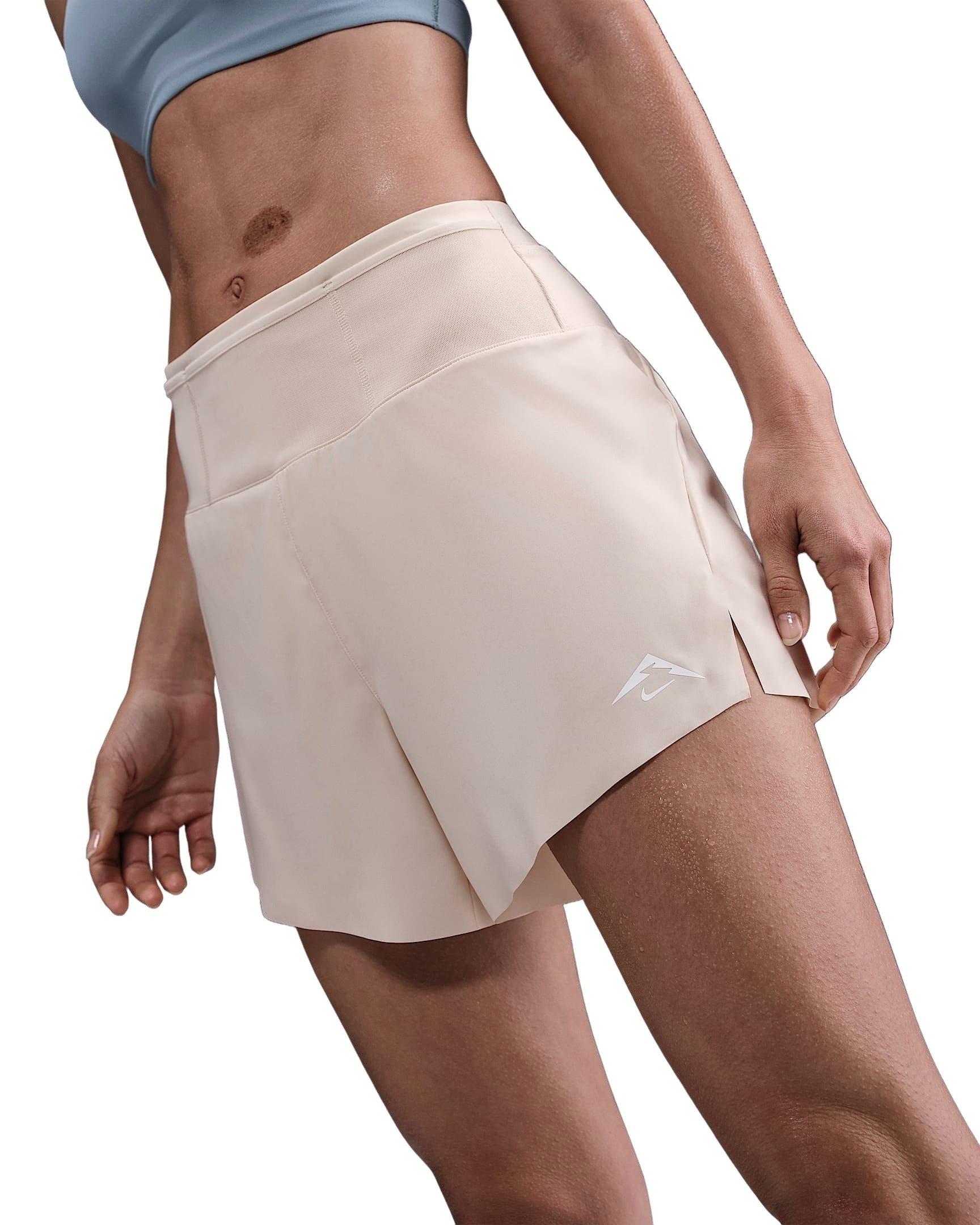 Nike Women's Trail Dri-FIT Brief-Lined Running Shorts -Pearl White - PEARL WHITE Thumbnail View 1