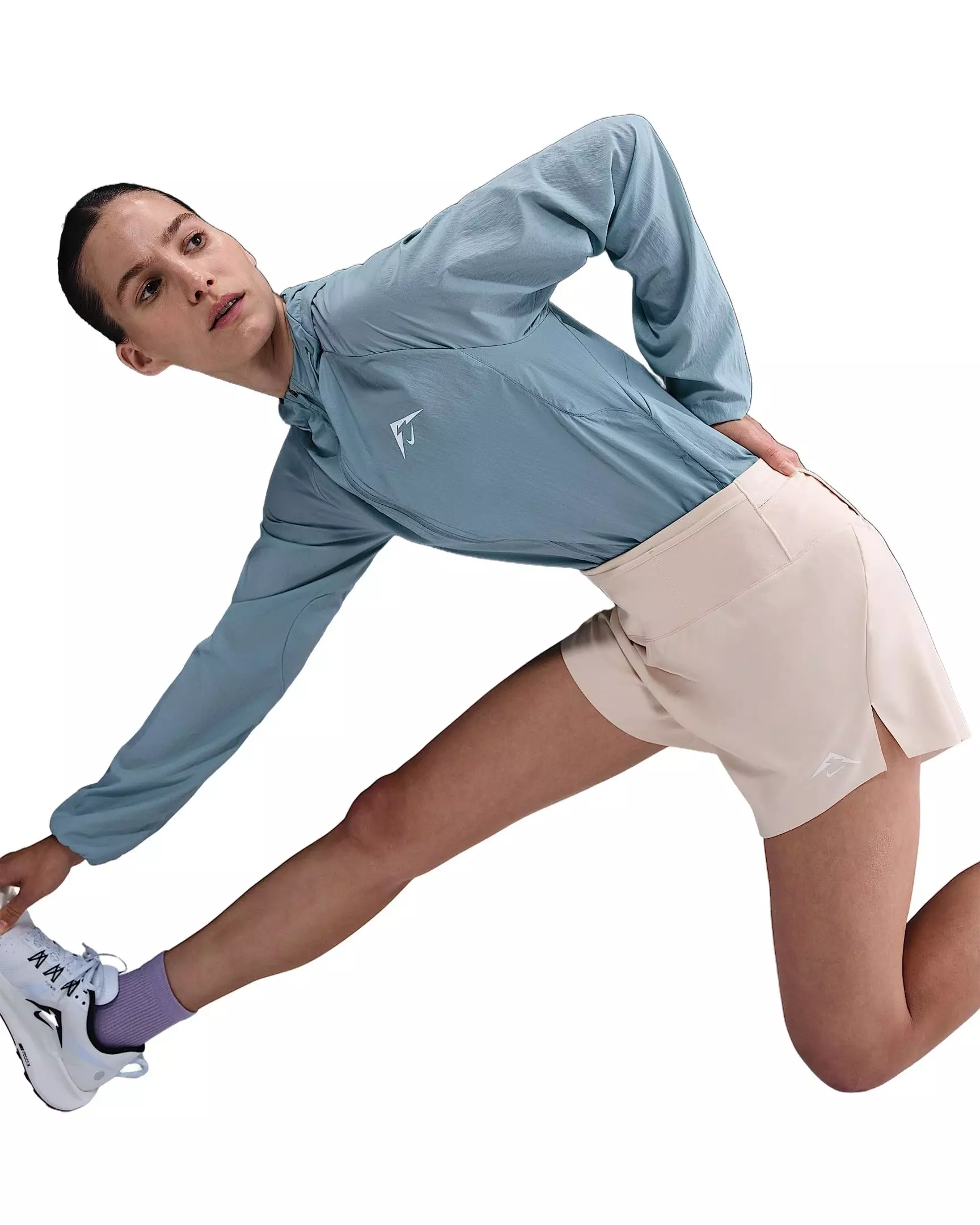 Nike Women's Trail Dri-FIT Brief-Lined Running Shorts -Pearl White - PEARL WHITE