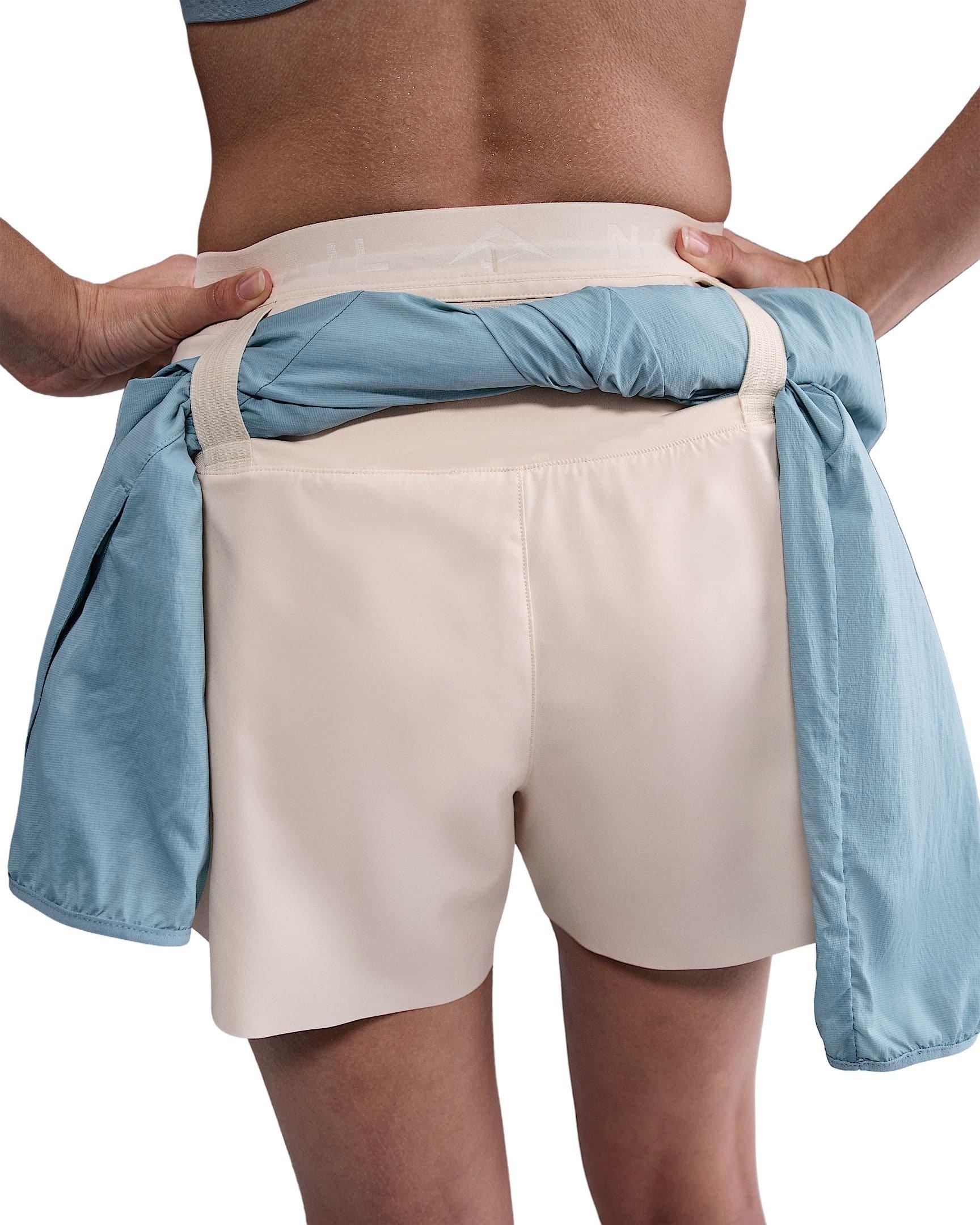 Nike Women's Trail Dri-FIT Brief-Lined Running Shorts - Pearl White - PEARL WHITE Thumbnail View 4