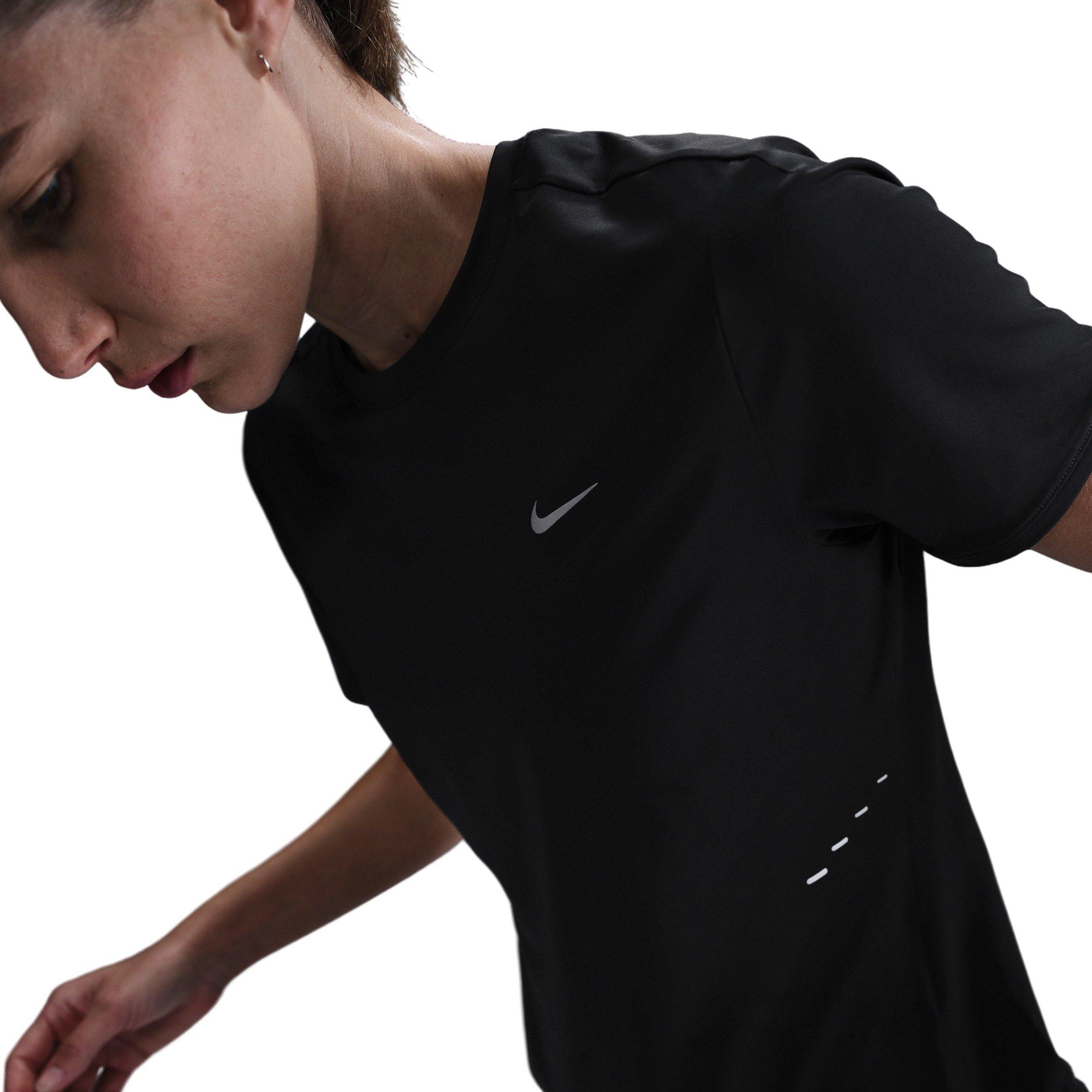 Nike Women's Swift Dri-FIT Short-Sleeve Running Top -Black - BLACK Thumbnail View 1