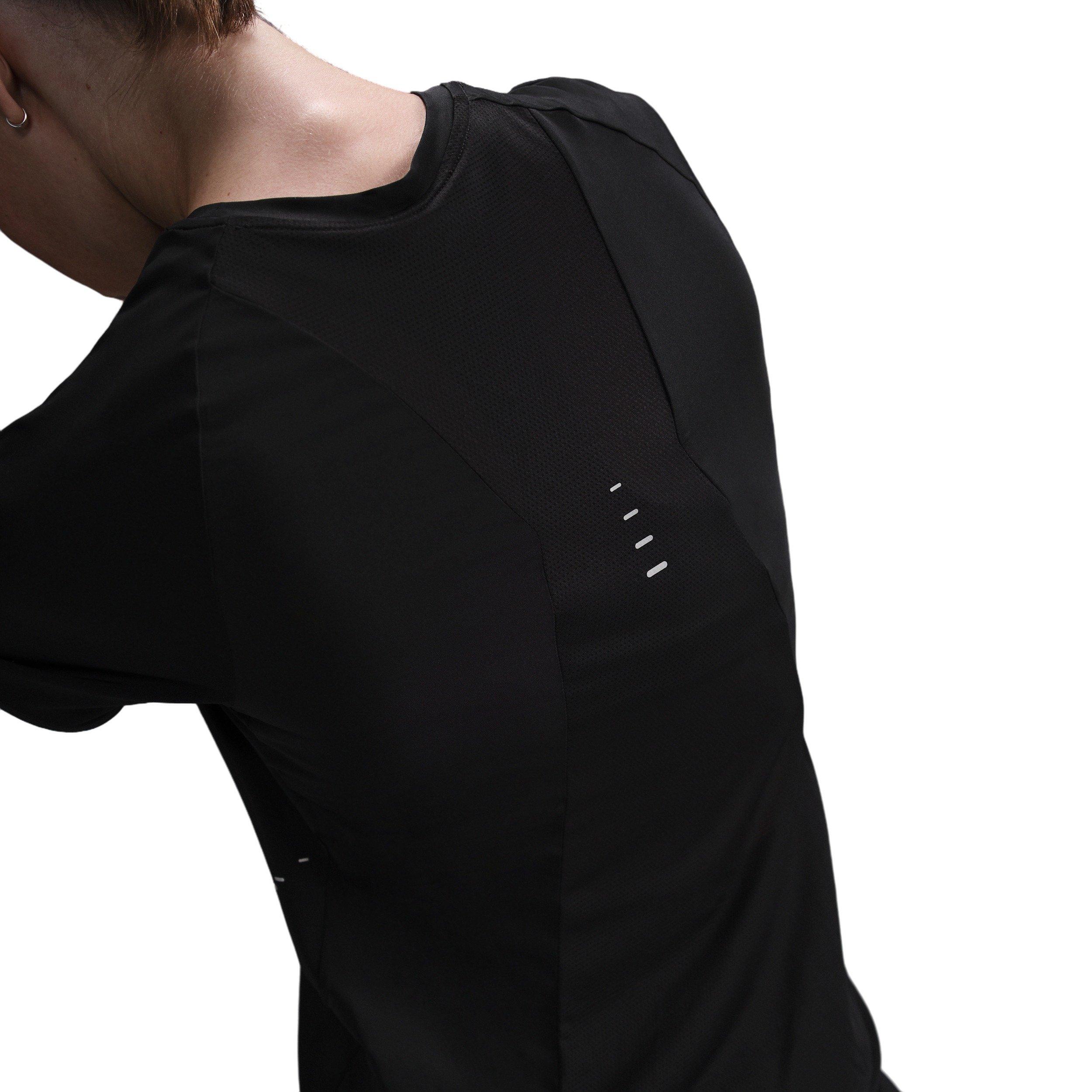 Nike Women's Swift Dri-FIT Short-Sleeve Running Top -Black - BLACK Thumbnail View 2