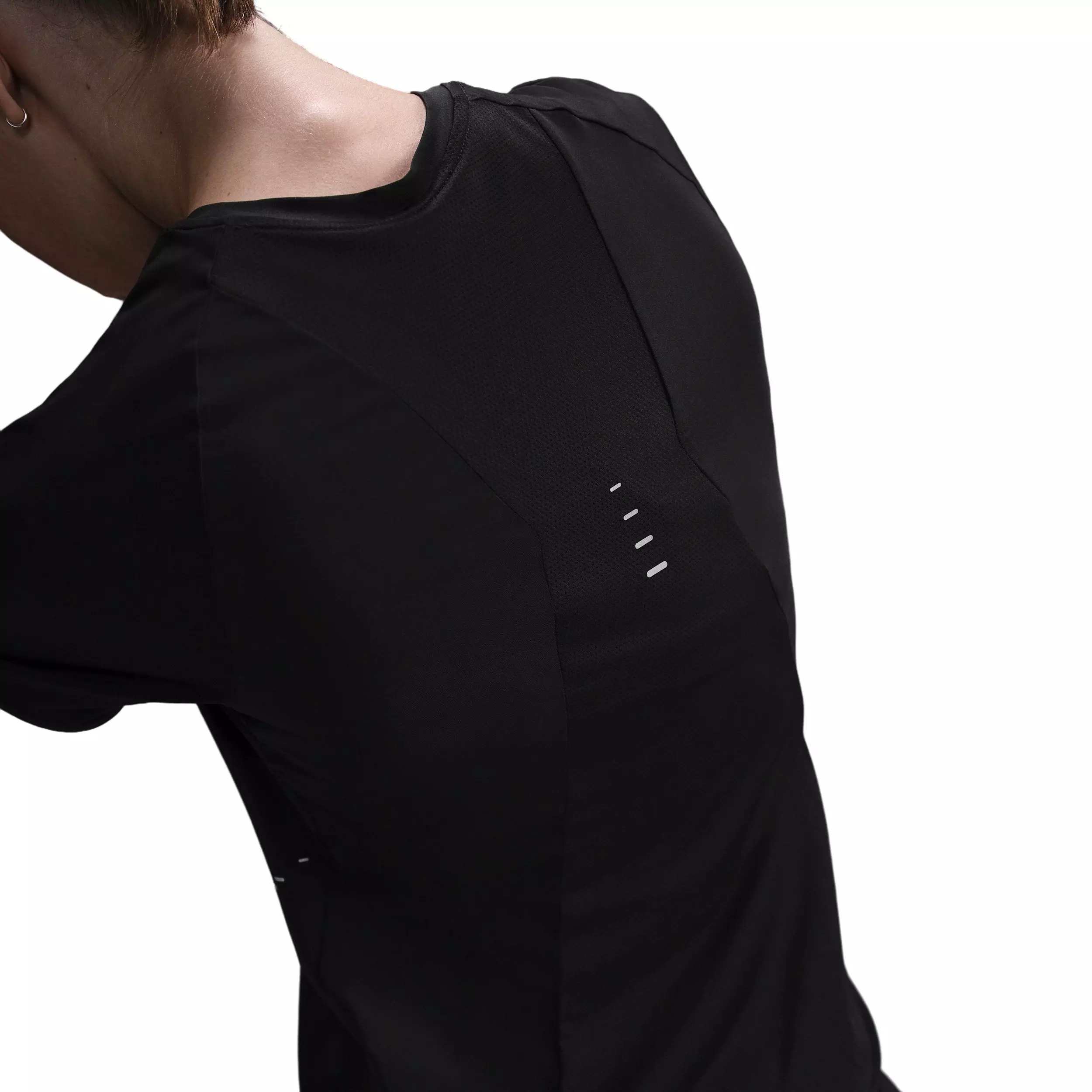 Nike Women's Swift Dri-FIT Short-Sleeve Running Top -Black - BLACK