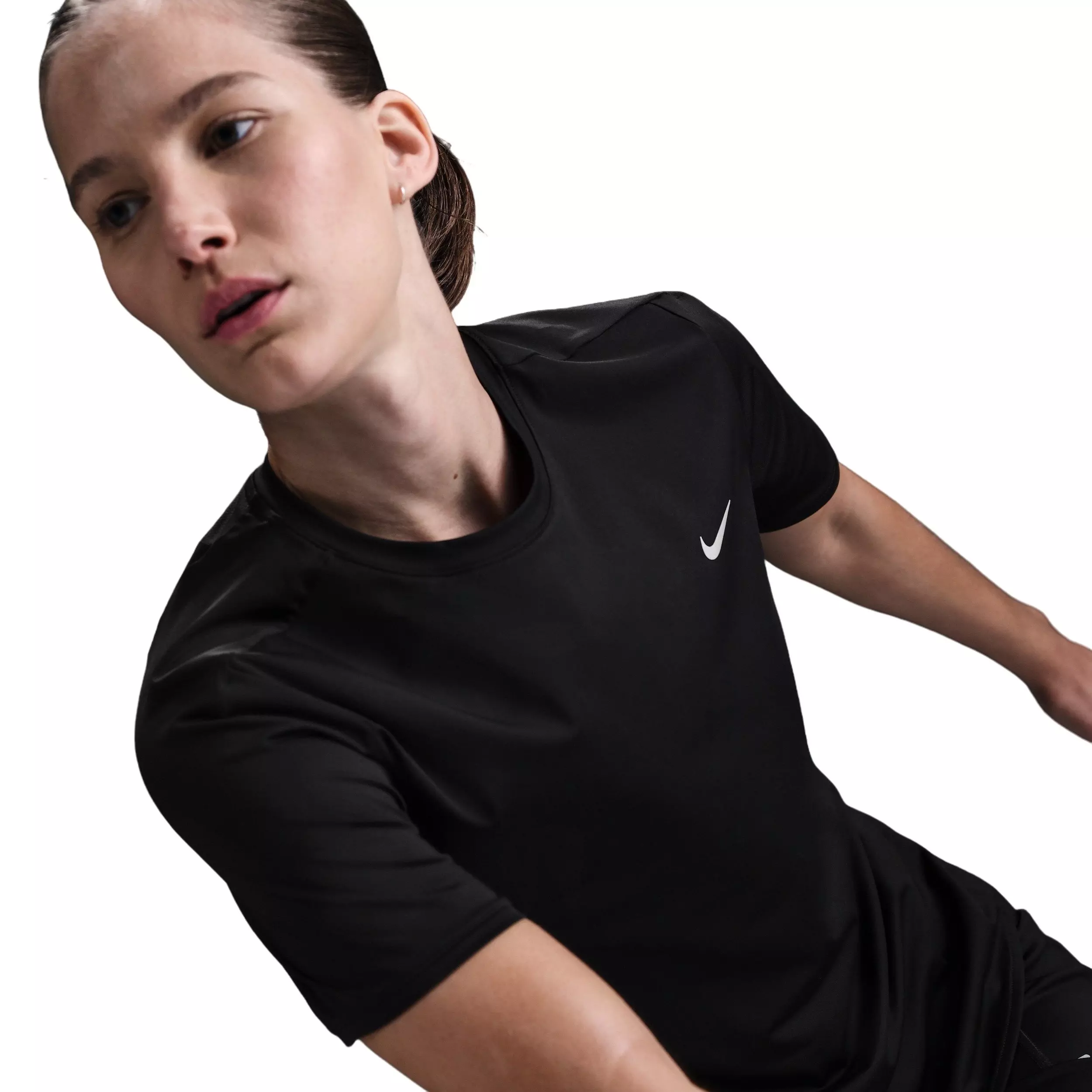 Nike Women's Swift Dri-FIT Short-Sleeve Running Top - Black - BLACK