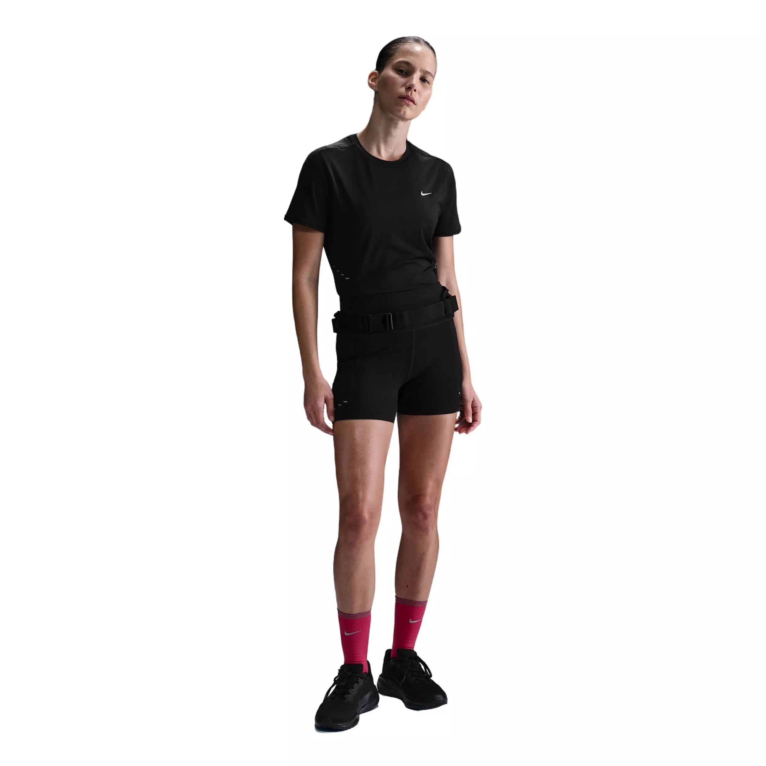 Nike Women's Swift Dri-FIT Short-Sleeve Running Top - Black - BLACK