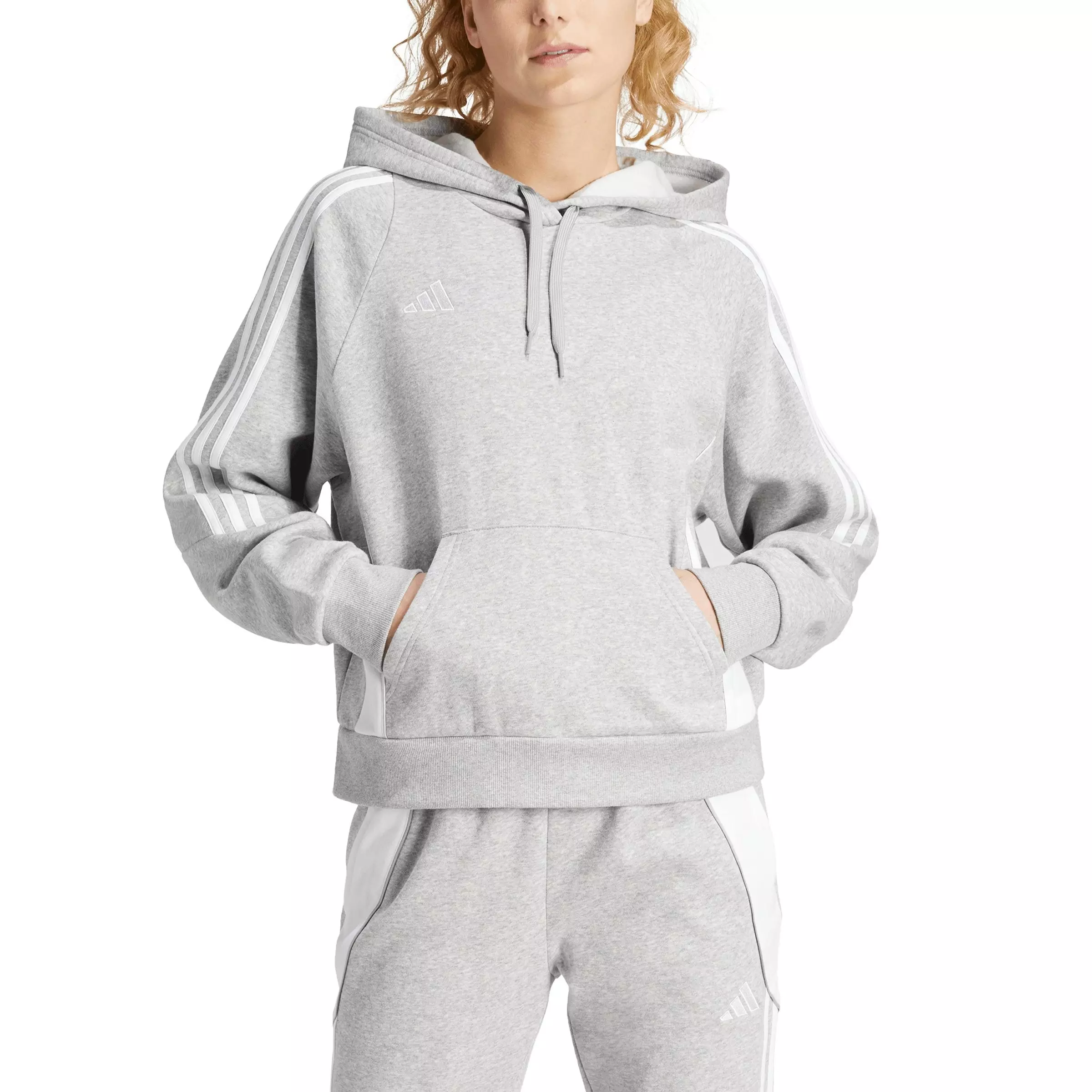 adidas Women's Tiro 24 Soccer Sweat Hoodie -Grey - GREY