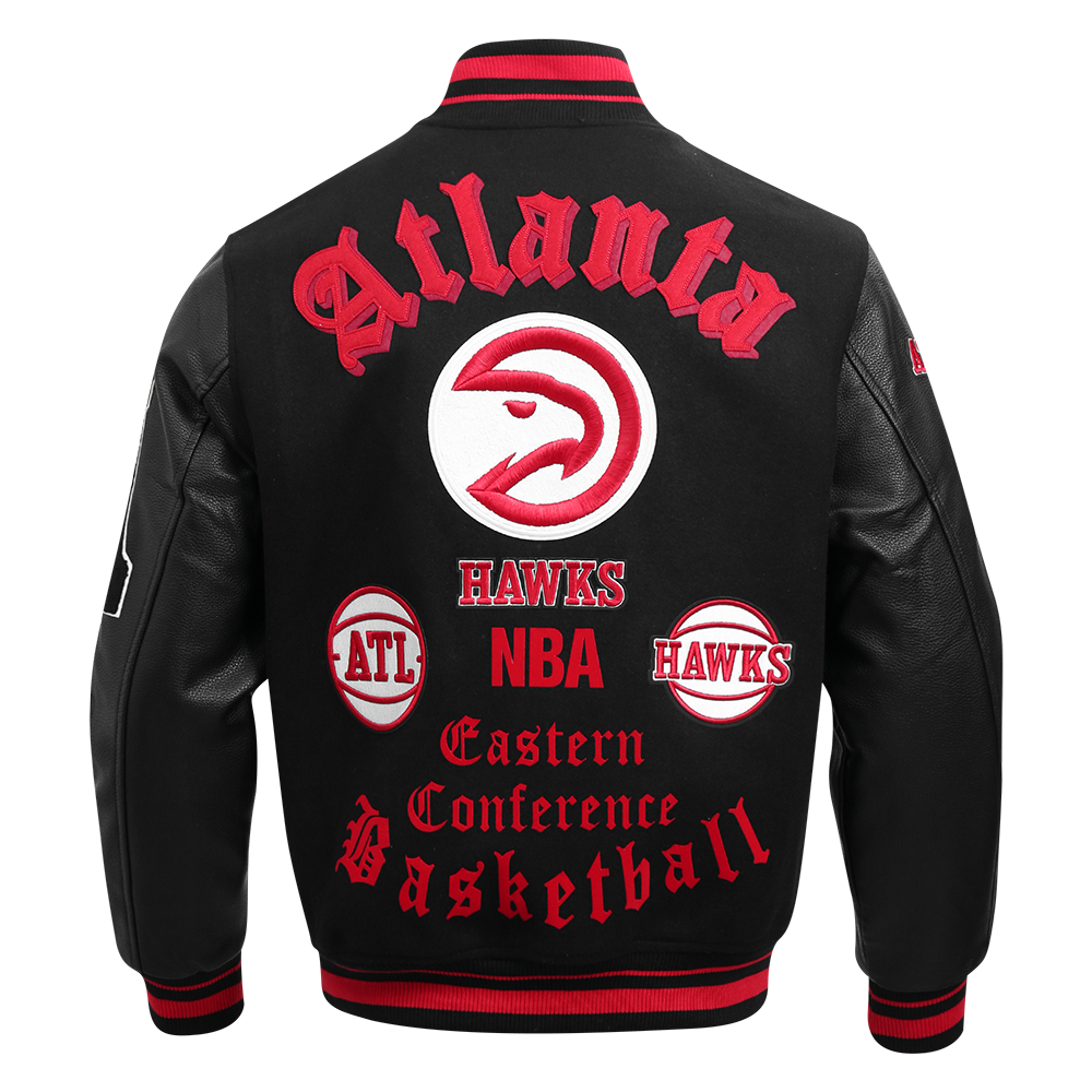 Pro Standard Men's Atlanta Hawks NBA Varsity Jacket - Black/Red