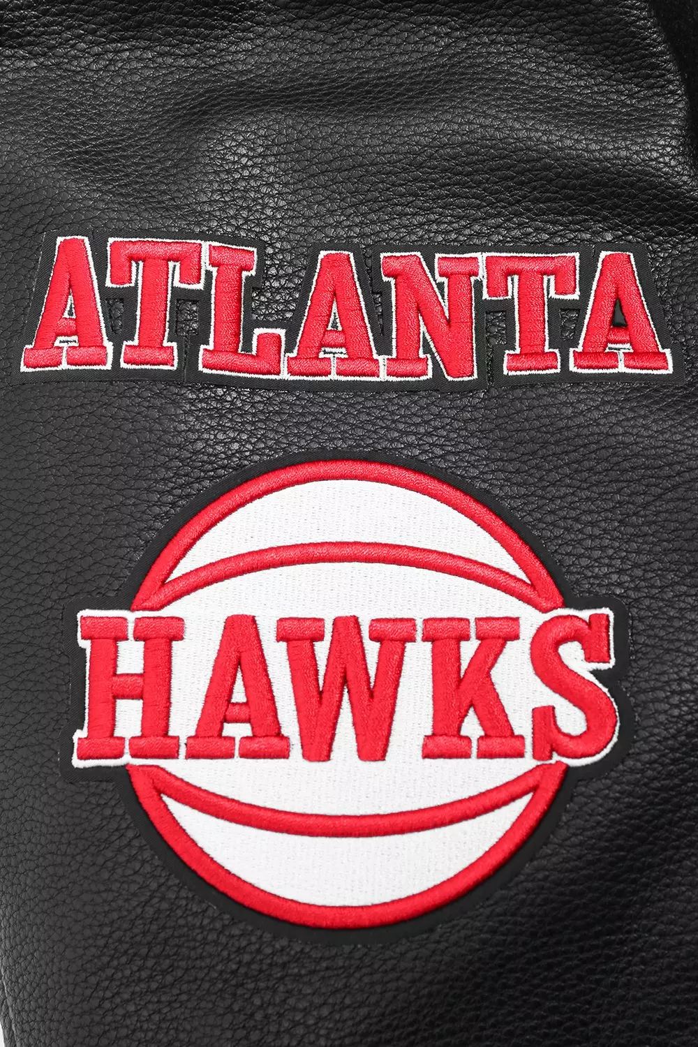 Pro Standard Men's NBA Atlanta Hawks Old English Rib Wool Varsity Jacket - Black/Red - BLACK/RED