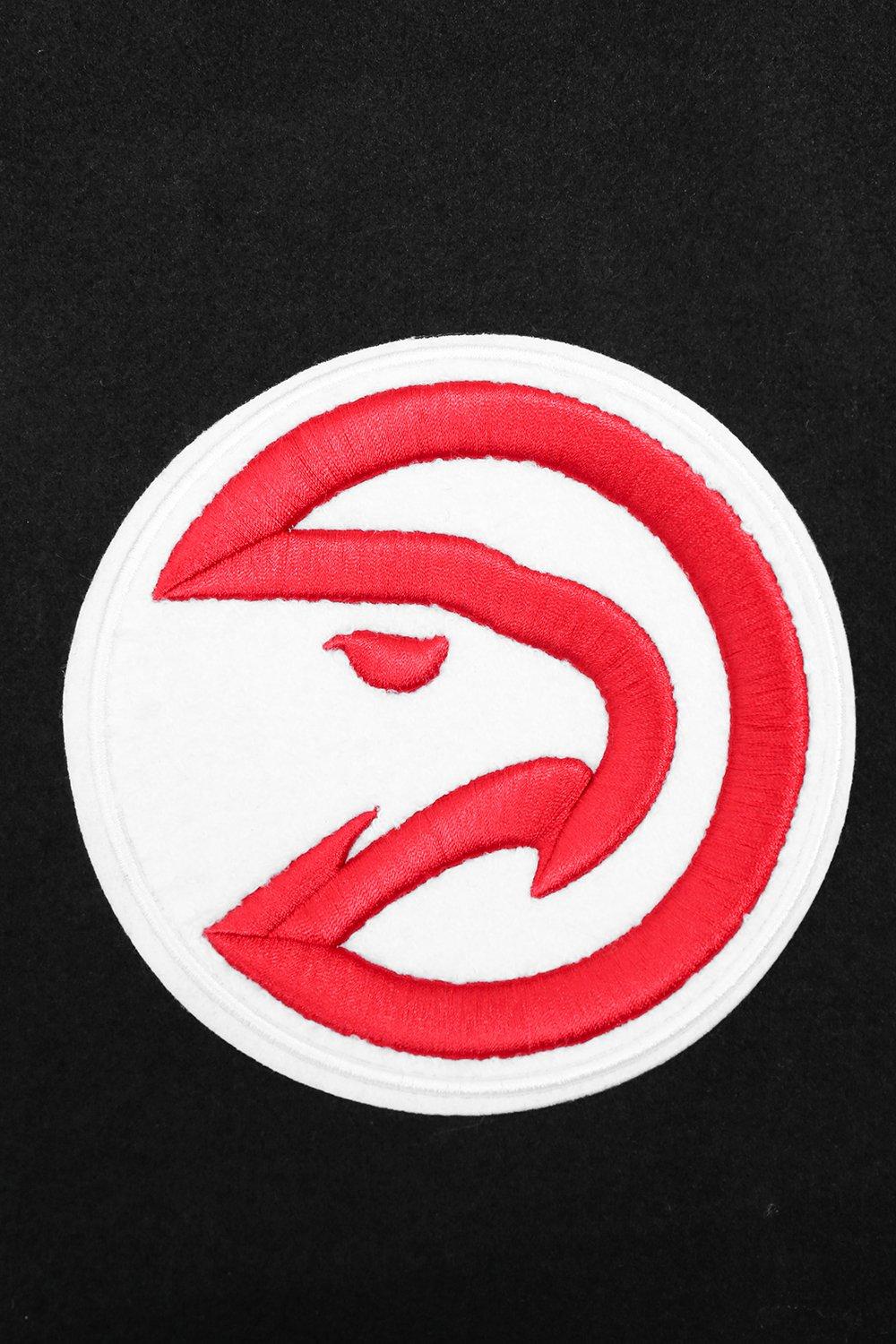 Pro Standard Men's NBA Atlanta Hawks Old English Rib Wool Varsity Jacket -Black/Red - BLACK/RED Thumbnail View 9