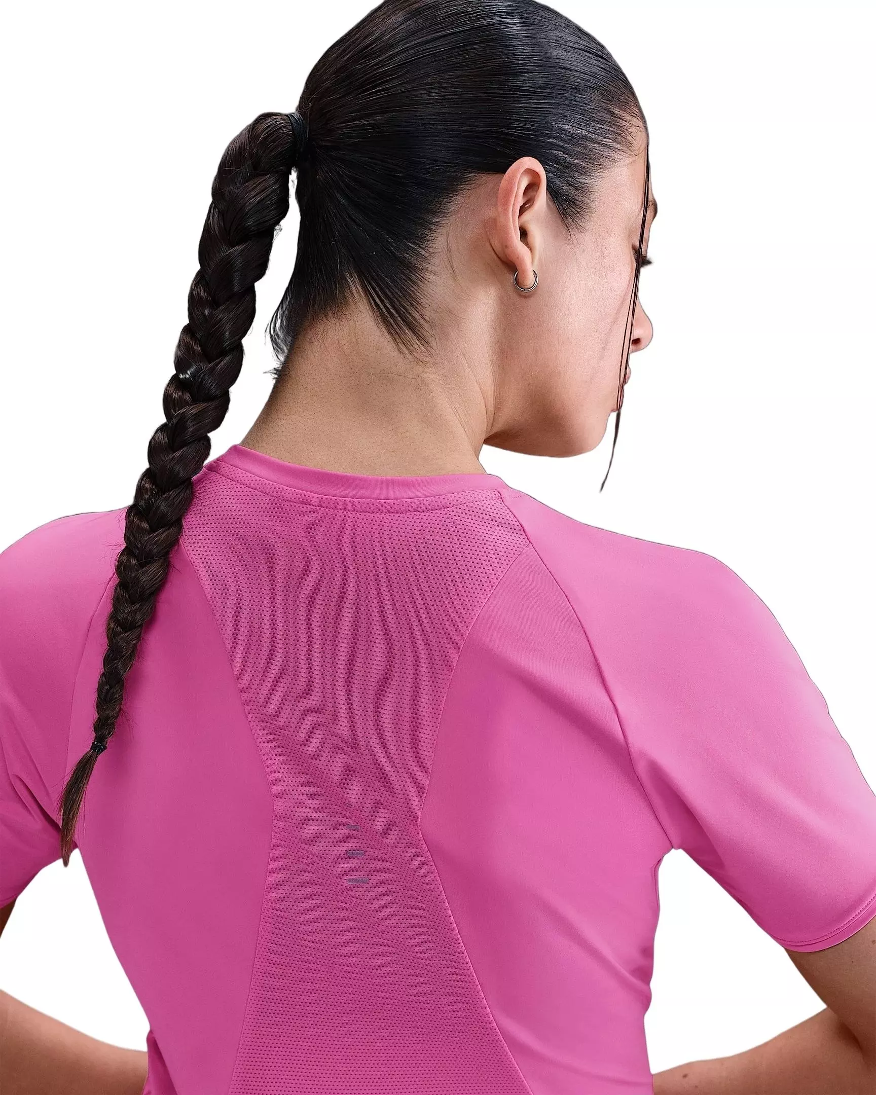 Nike Women's Swift Dri-FIT Short-Sleeve Running Top - Pink - PINK