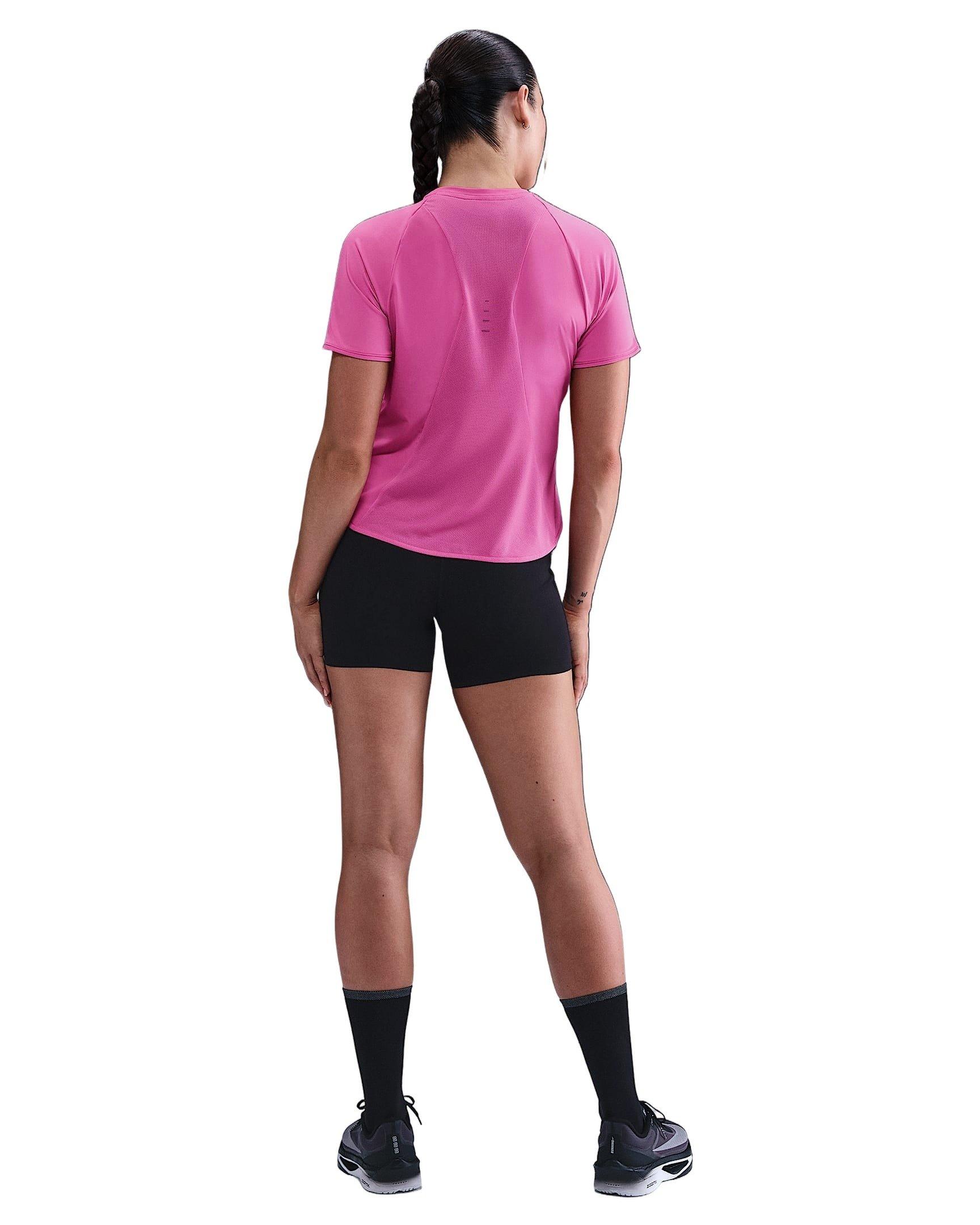 Nike Women's Swift Dri-FIT Short-Sleeve Running Top - Pink - PINK Thumbnail View 5