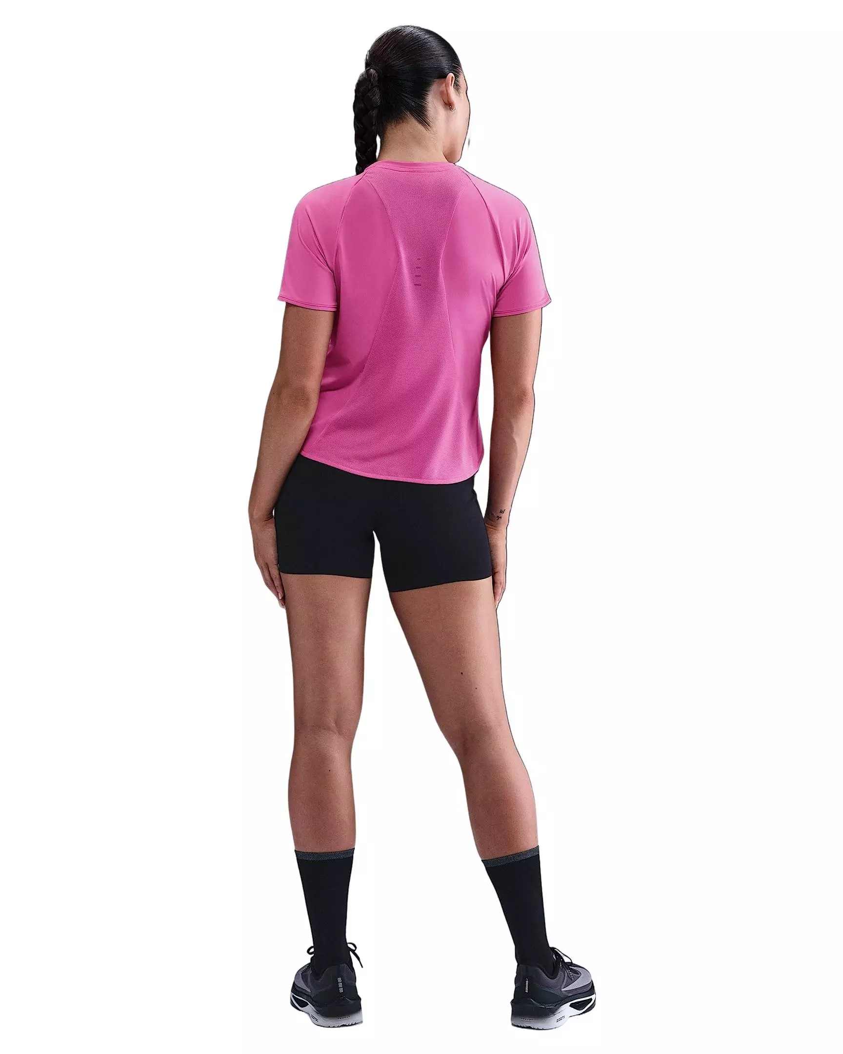 Nike Women's Swift Dri-FIT Short-Sleeve Running Top - Pink - PINK