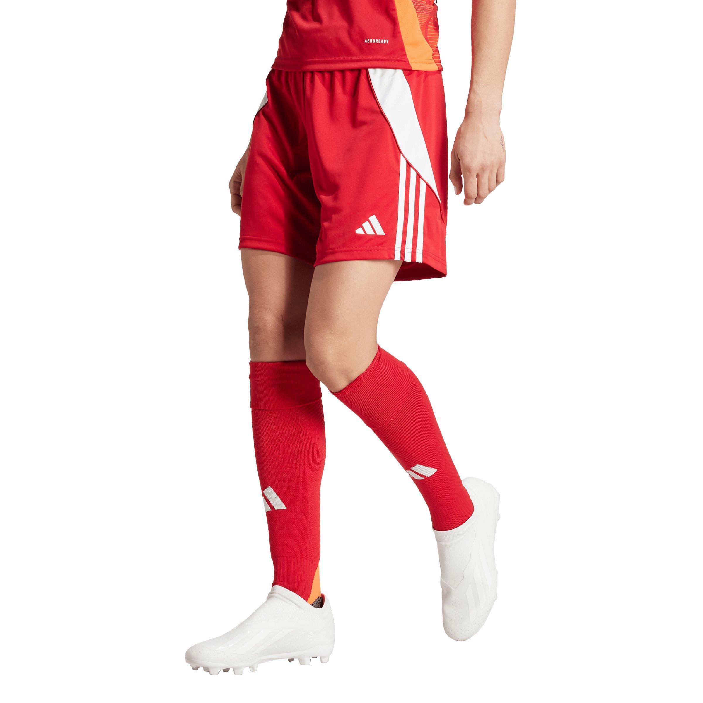 adidas Women's Tiro24 AEROREADY 1/4 Soccer Shorts -Red - RED Thumbnail View 1