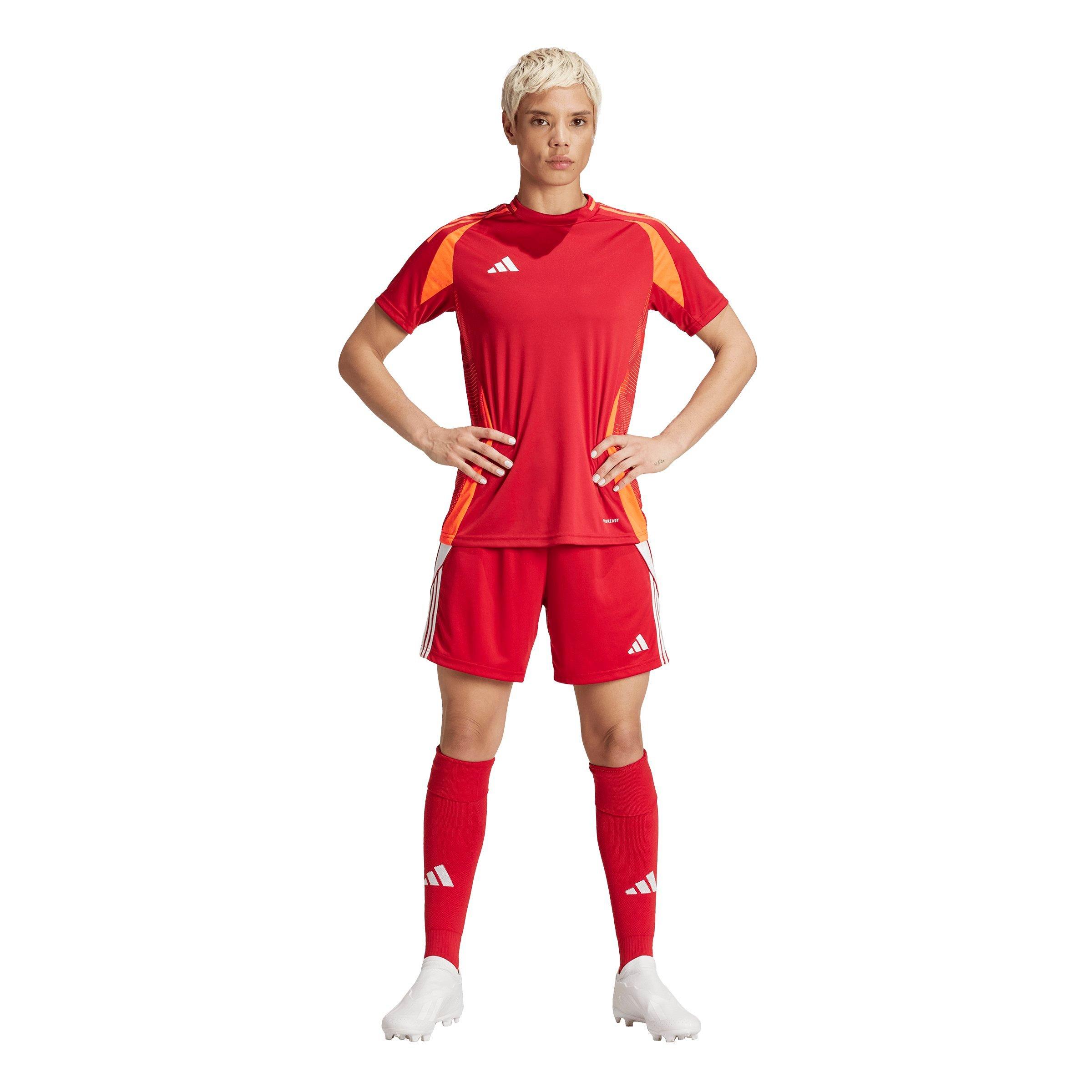 adidas Women's Tiro24 AEROREADY 1/4 Soccer Shorts -Red - RED Thumbnail View 6