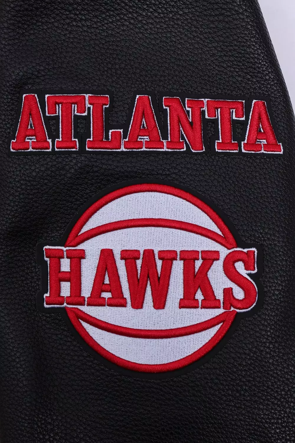 Pro Standard Men's NBA Atlanta Hawks Old English Rib Wool Varsity Jacket - Red/Black - RED/BLACK
