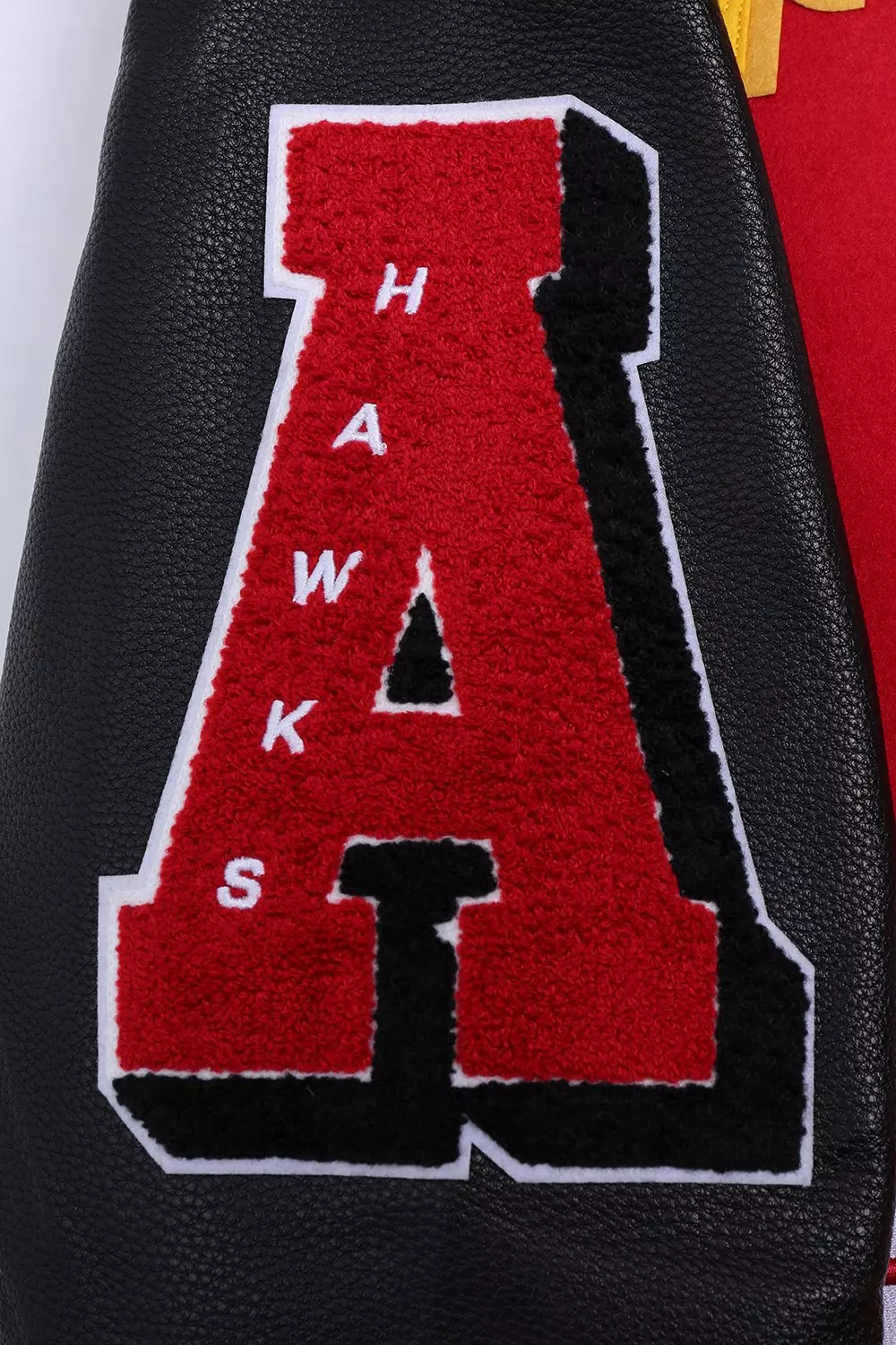 Pro Standard Men's NBA Atlanta Hawks Old English Rib Wool Varsity Jacket -Red/Black - RED/BLACK