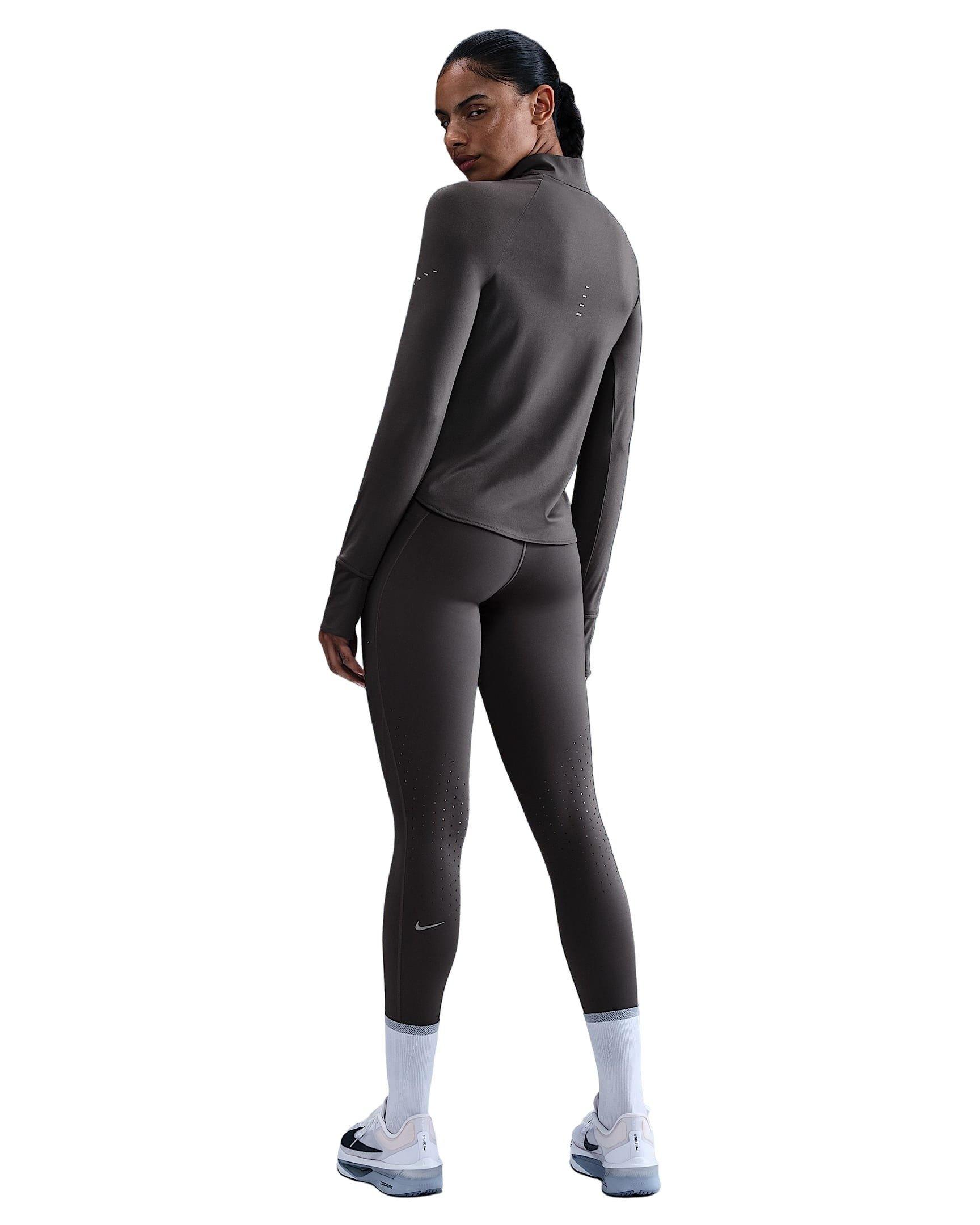 Nike Women's Swift Dri-FIT UV 1/4-Zip Running Top -Grey - GREY Thumbnail View 5