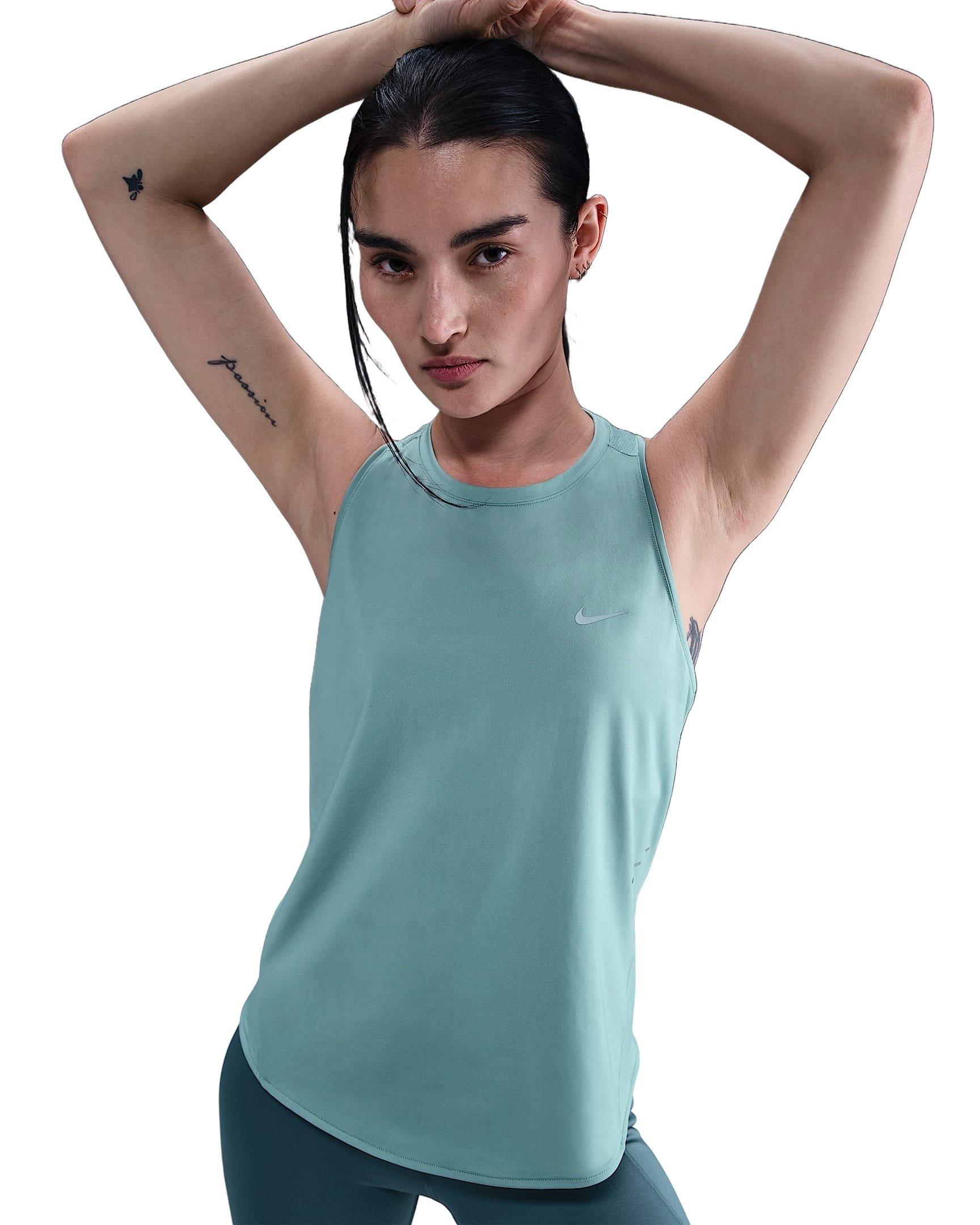 Nike Women's Swift Dri-FIT Running Tank Top - Green - GREEN Thumbnail View 1